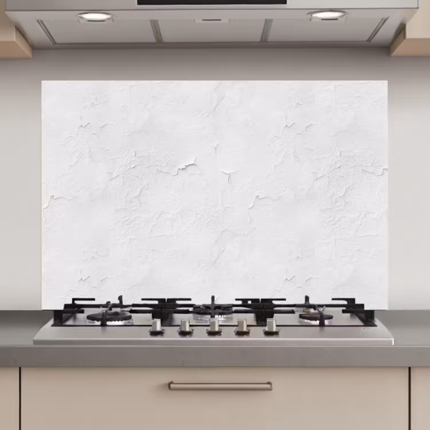 Pleisterlaag - Verf - Wit - Beschadigd keuken achterwand spatscherm klein 900 -3d_website