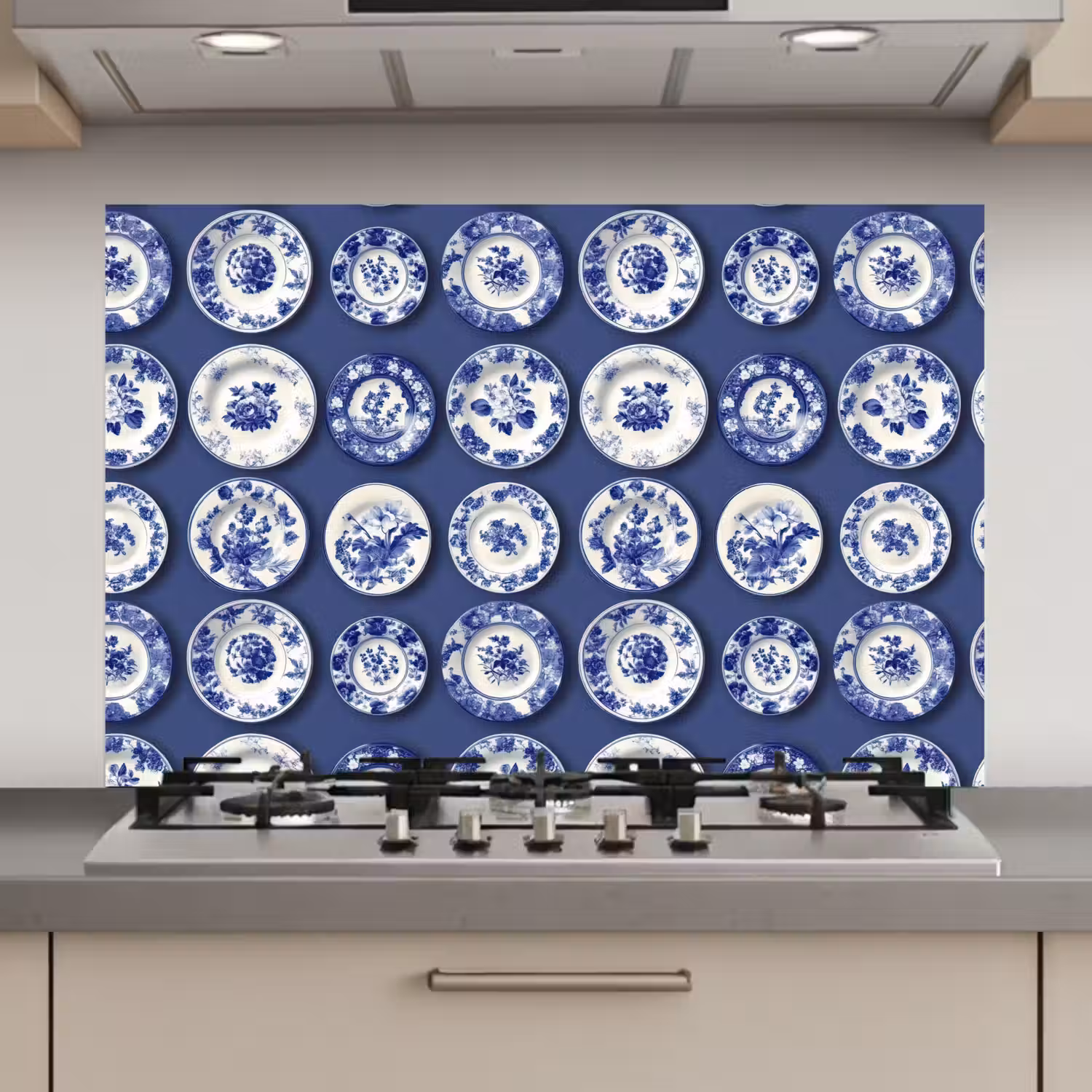 Borden - Floraal - Blauw keuken achterwand spatscherm klein 900 -3d_website