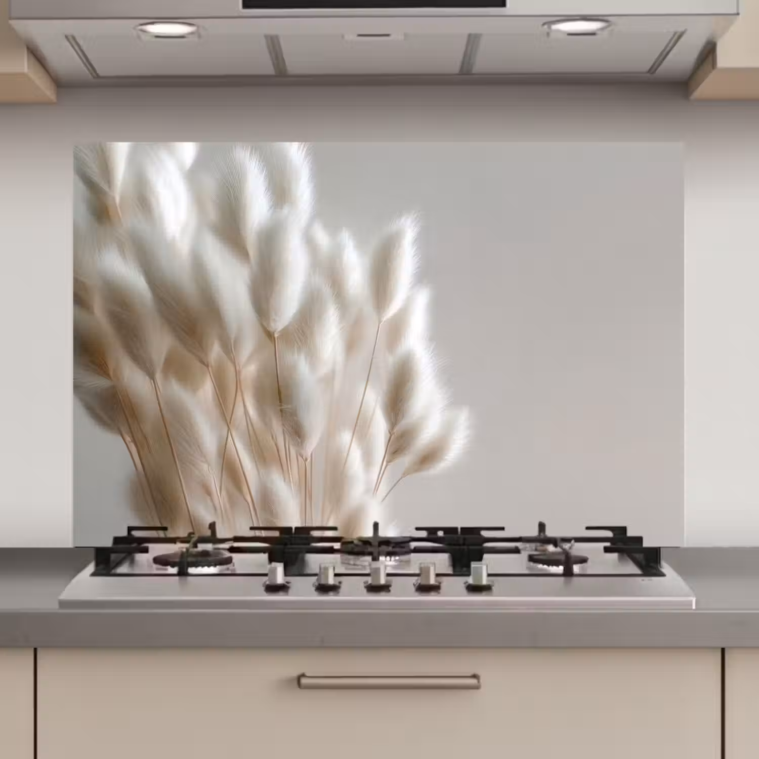 Pluimen - Beige - Minimalistisch keuken achterwand spatscherm klein -3d_website