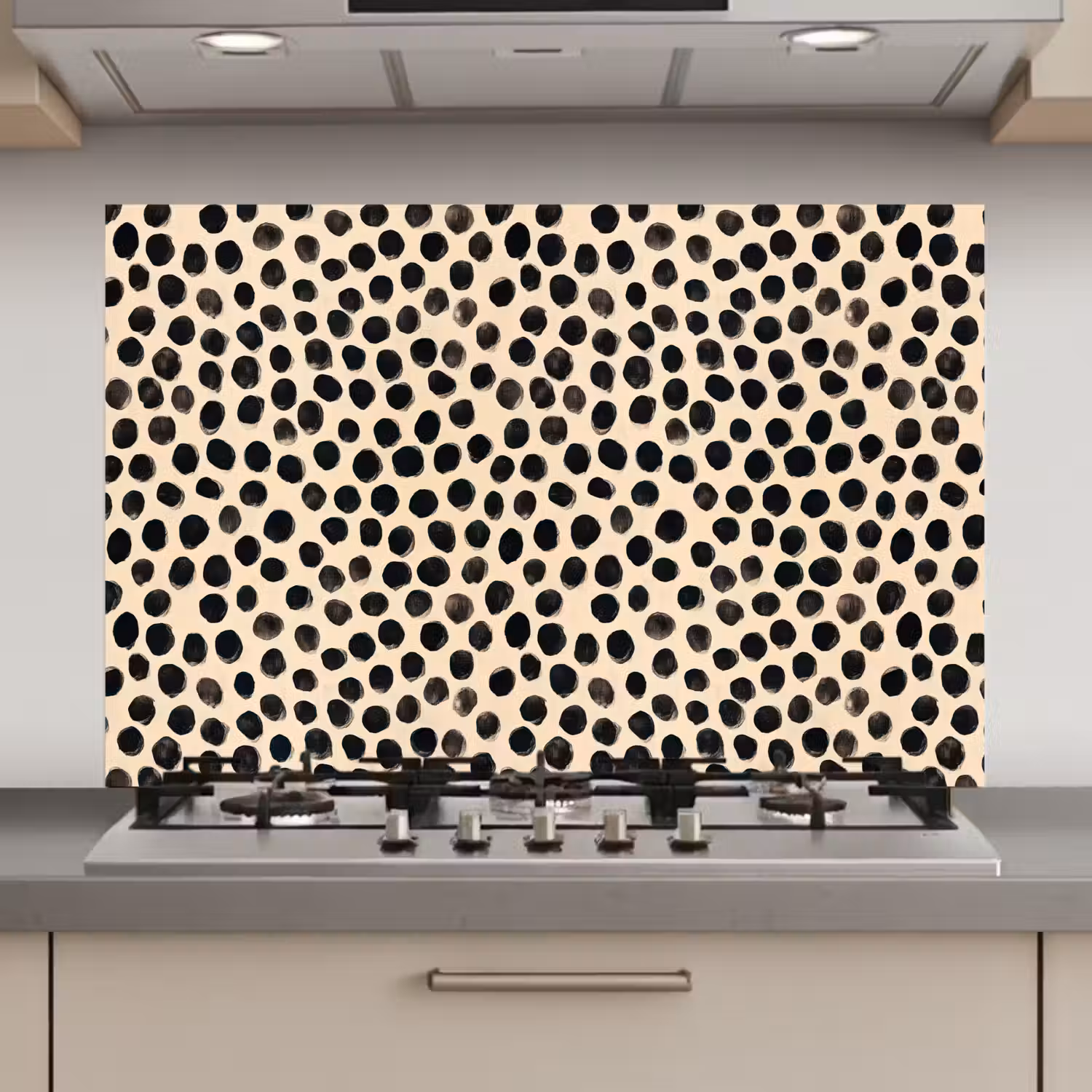 Stippen - Patroon - Zwart keuken achterwand spatscherm klein 900 -3d_website