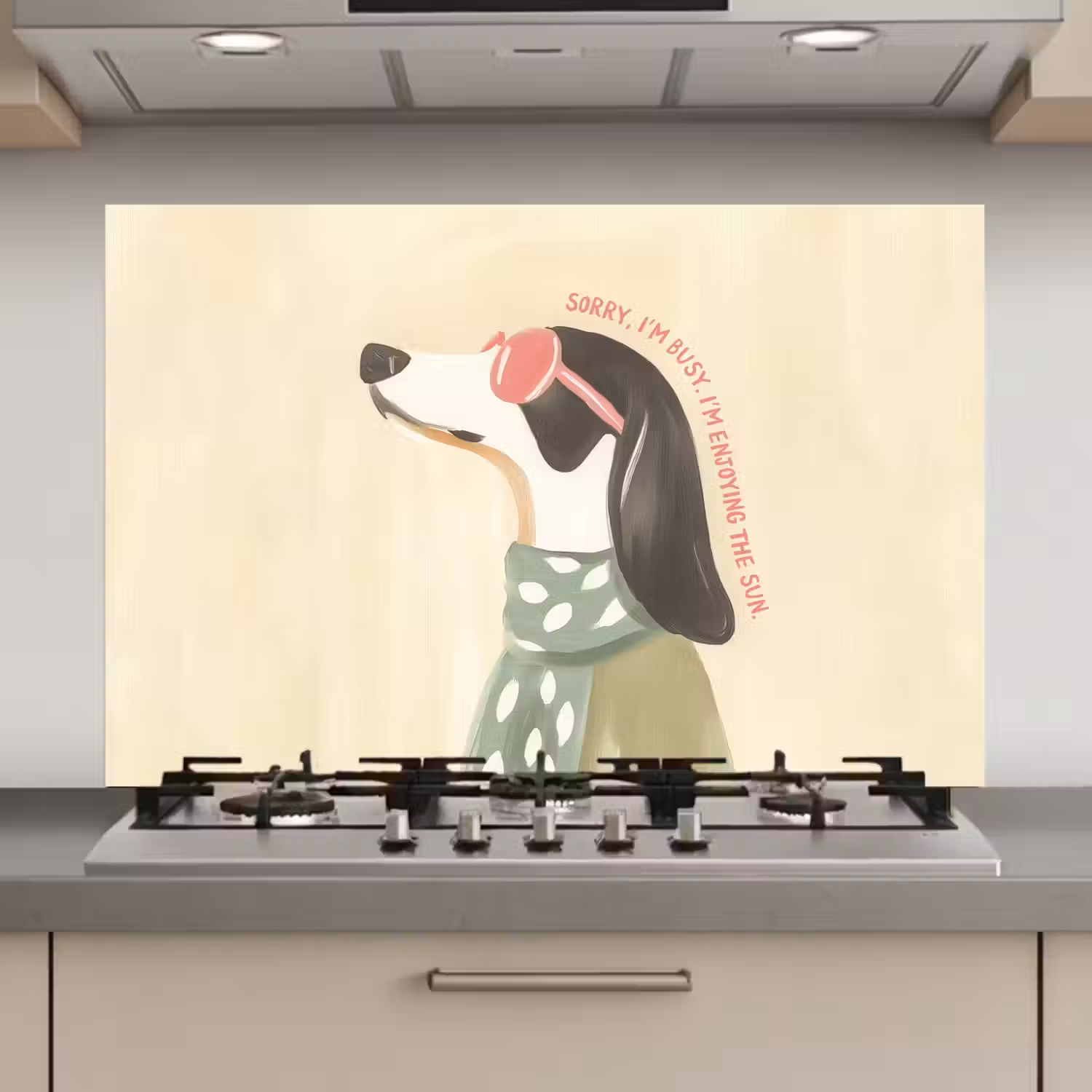 Quote - Hond - Zonnebril keuken achterwand spatscherm klein -3d_website