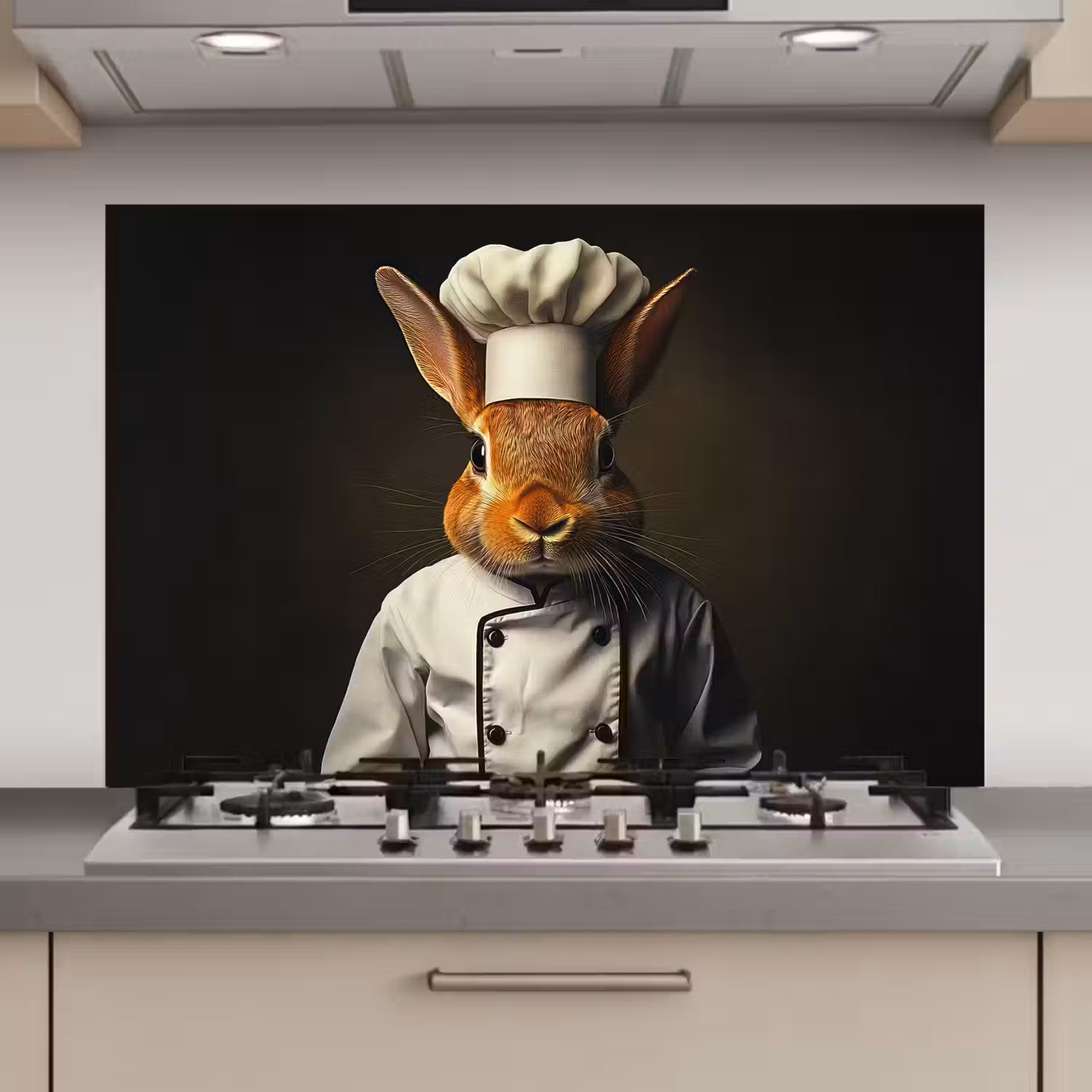 Konijn - Kok - Dier keuken achterwand spatscherm klein -3d_website