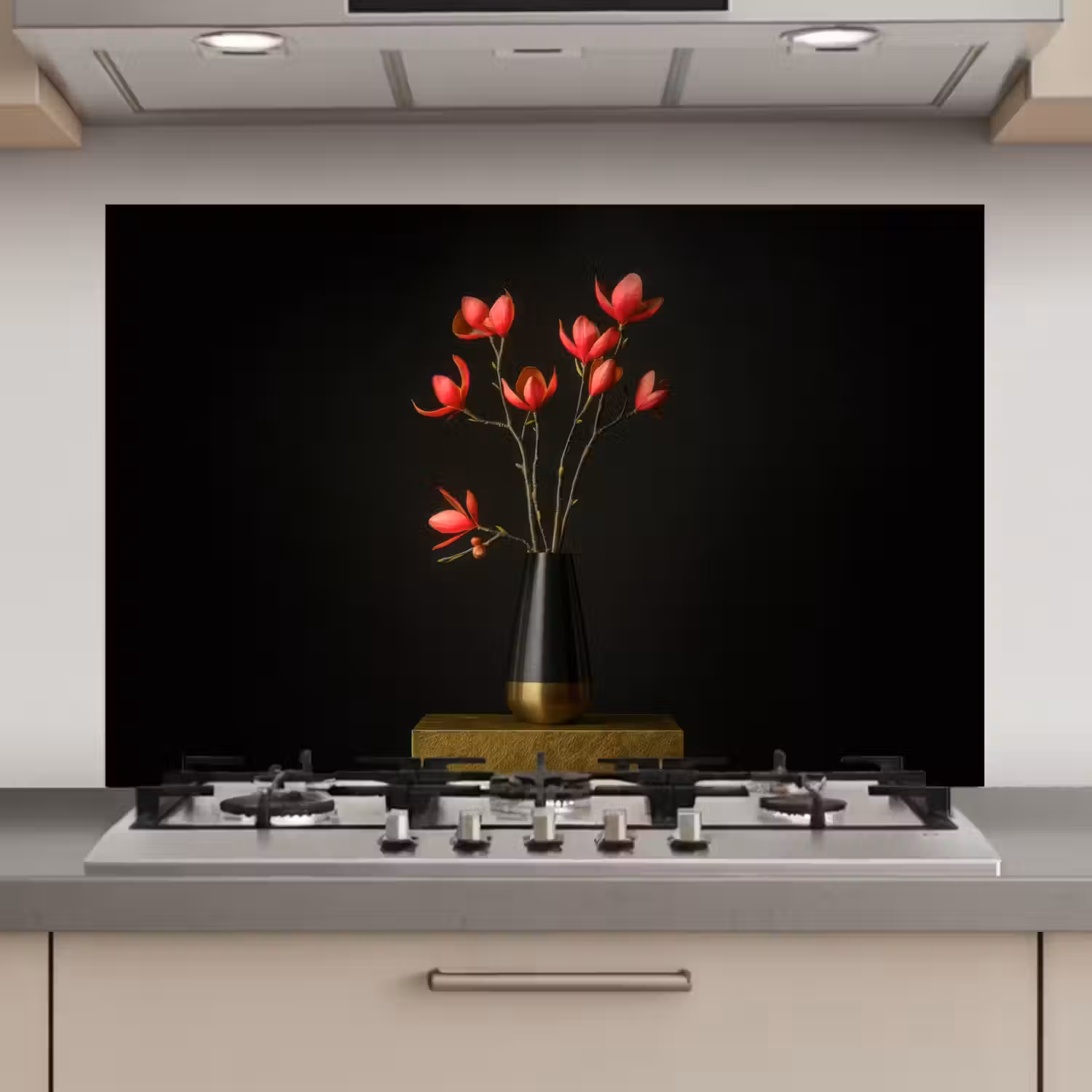 Rode - Bloemen - Vaas keuken achterwand spatscherm klein -3d_website