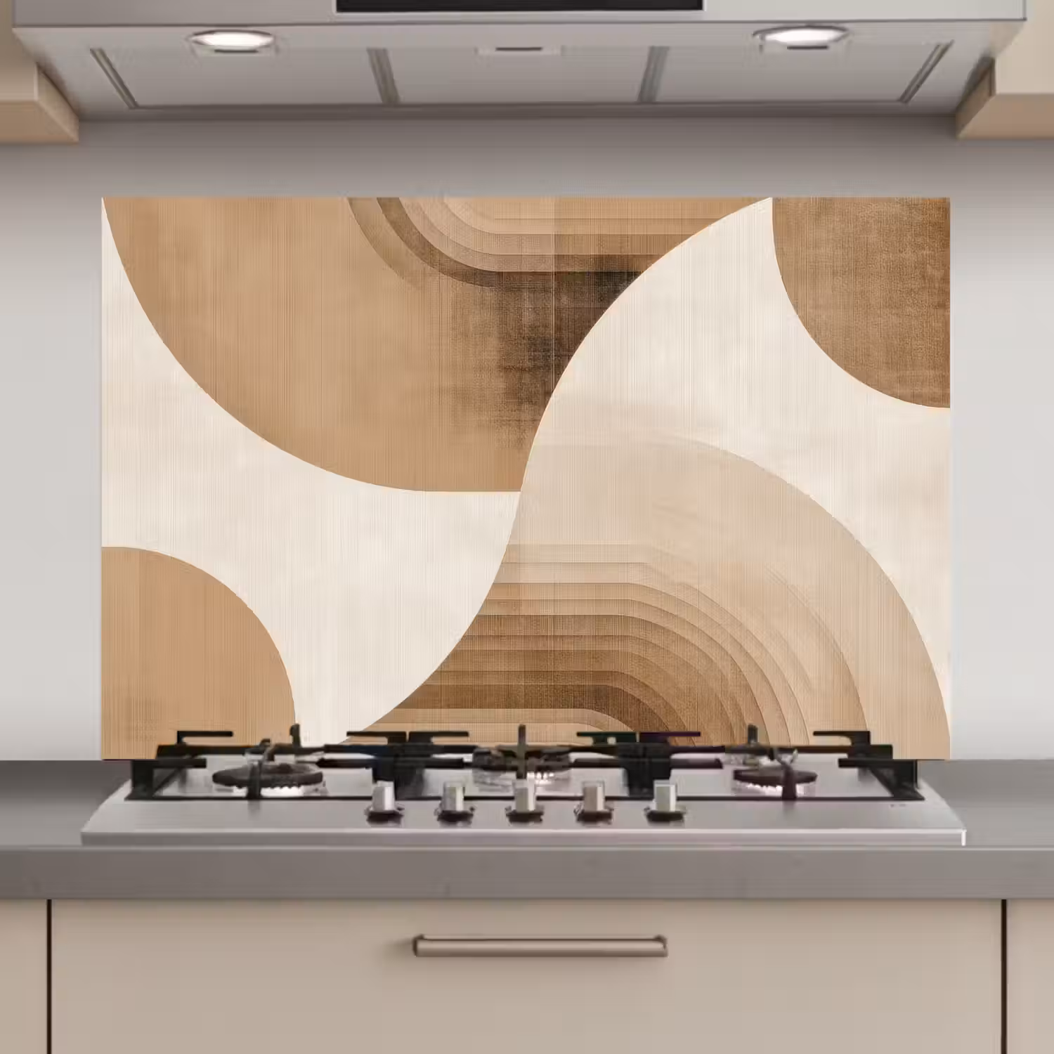 Retro - Geometrische lagen - Aardetinten keuken achterwand spatscherm klein -3d_website