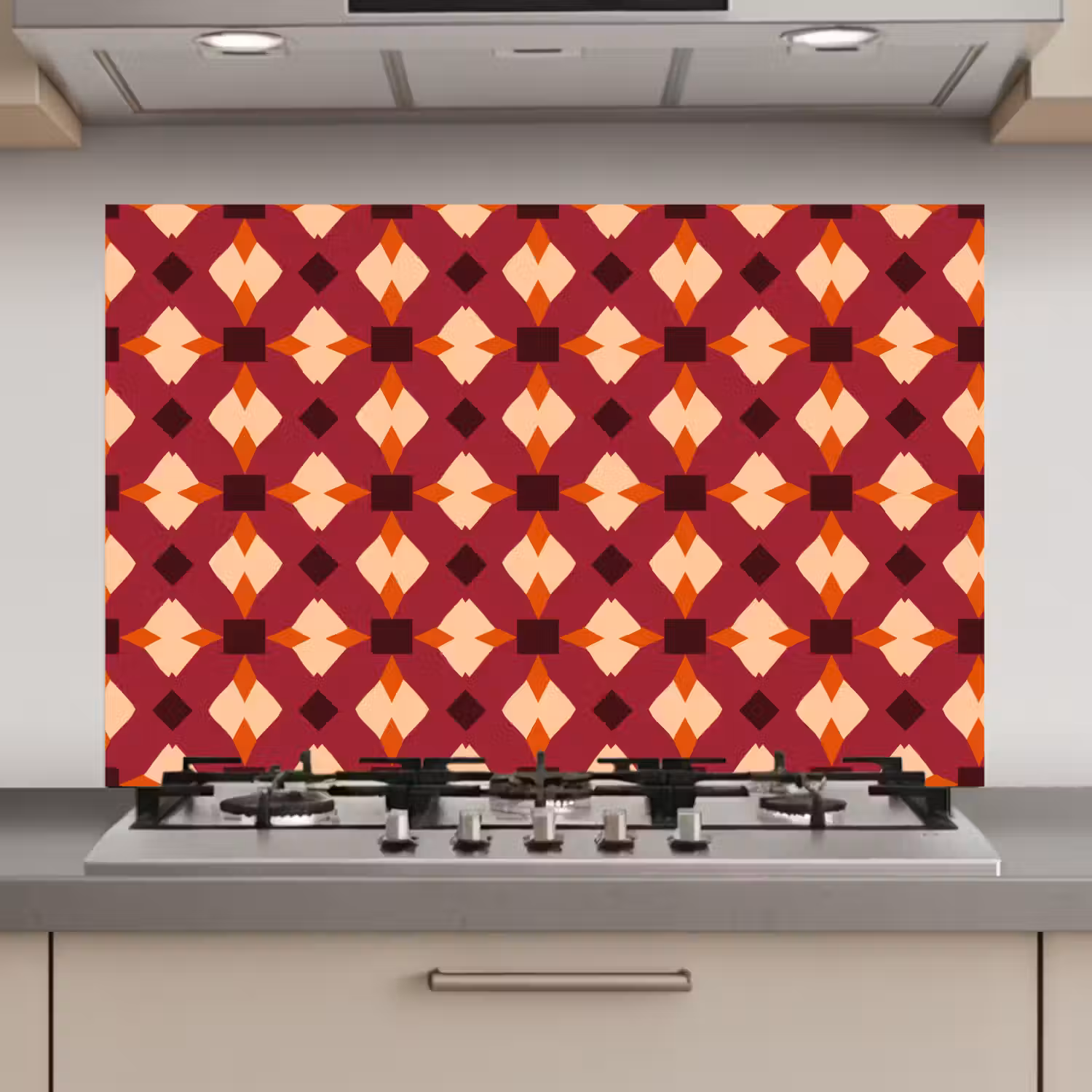 Retro - Patroon - Kleurrijk keuken achterwand spatscherm klein 900 -3d_website