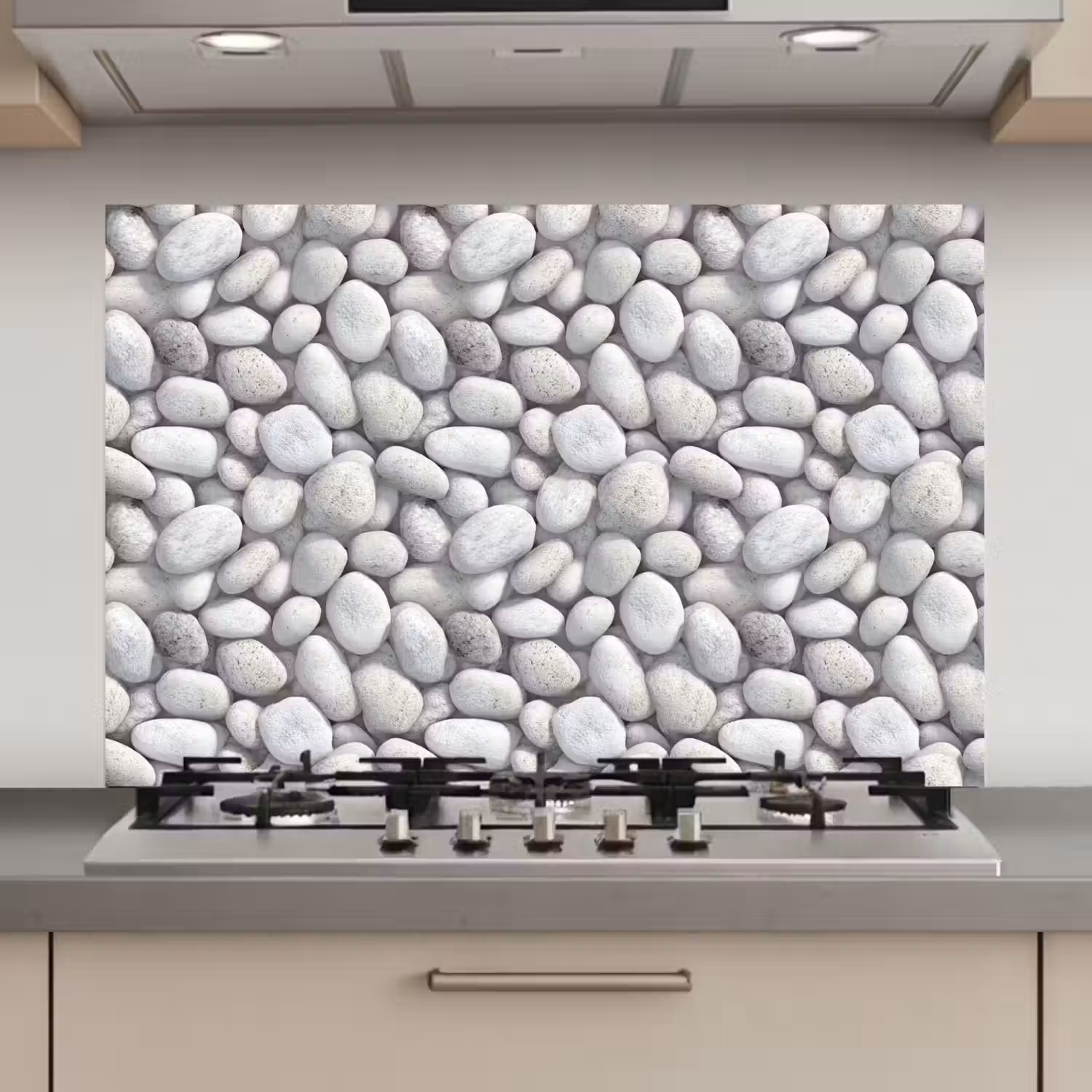 Steentjes - Grijs - Ovaal keuken achterwand spatscherm klein 900 -3d_website