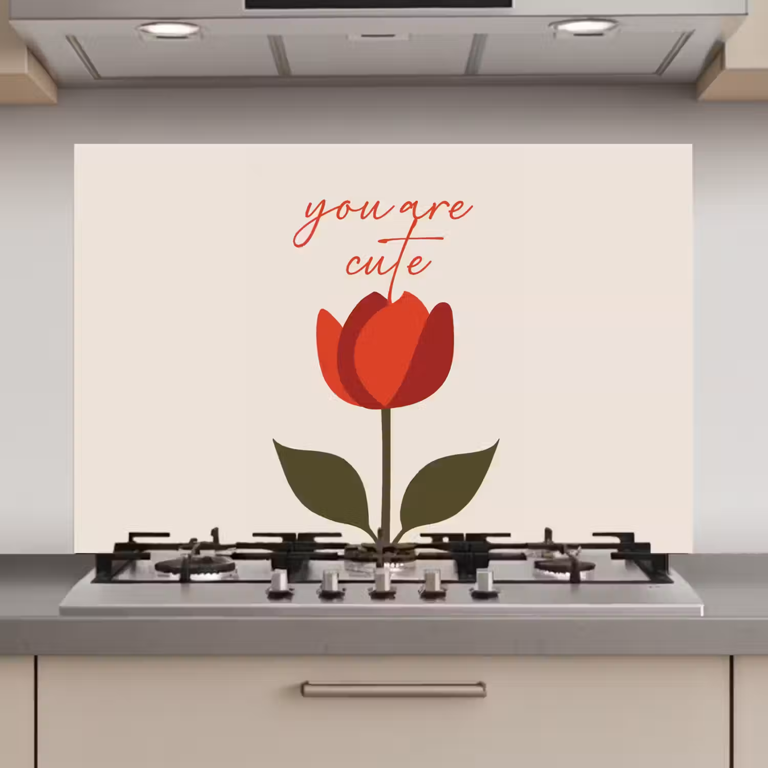 Roos - Rood - Bloem - Valentijn keuken achterwand spatscherm klein -3d_website