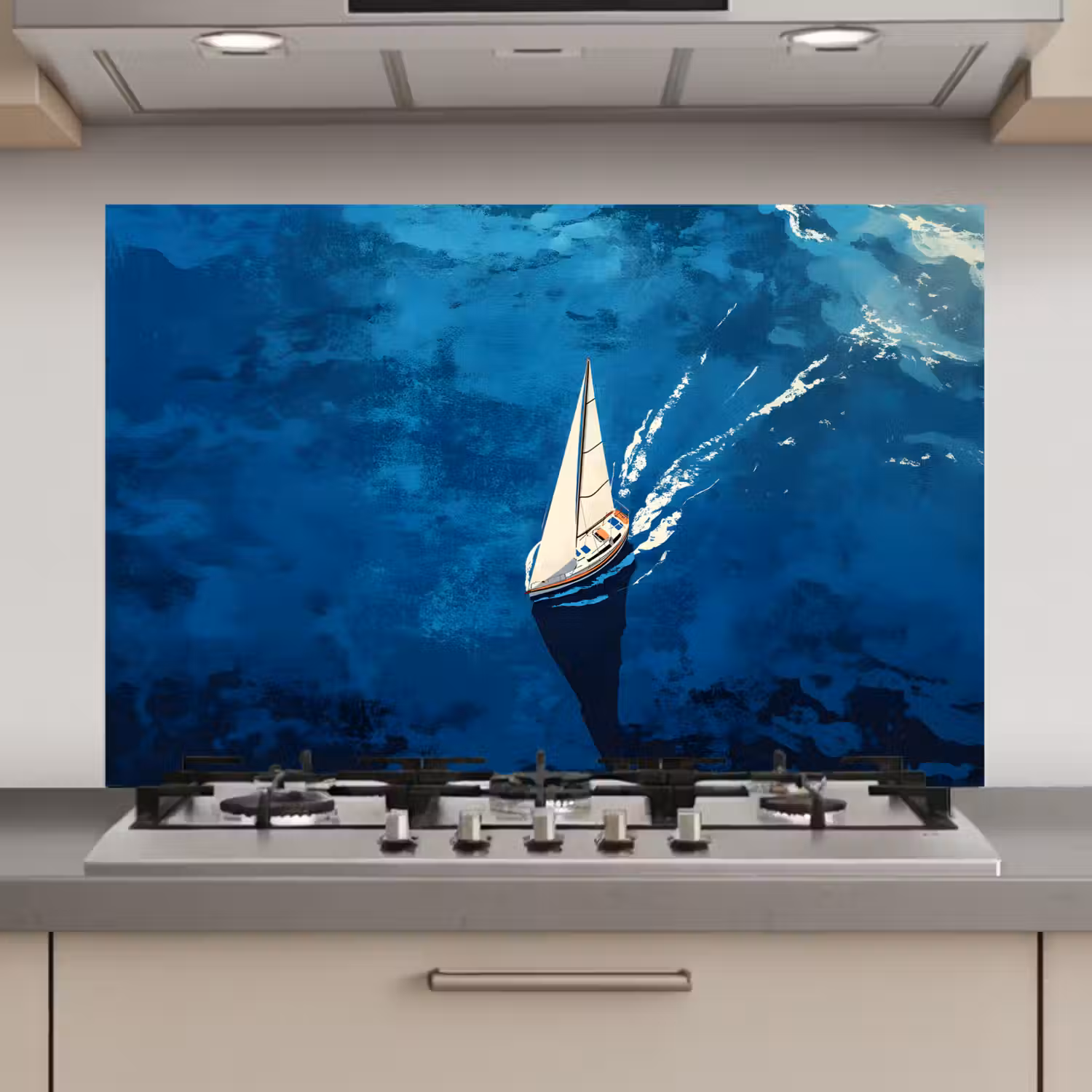 Zeilboot - Water - Abstract - Schaduw keuken achterwand spatscherm klein -3d_website