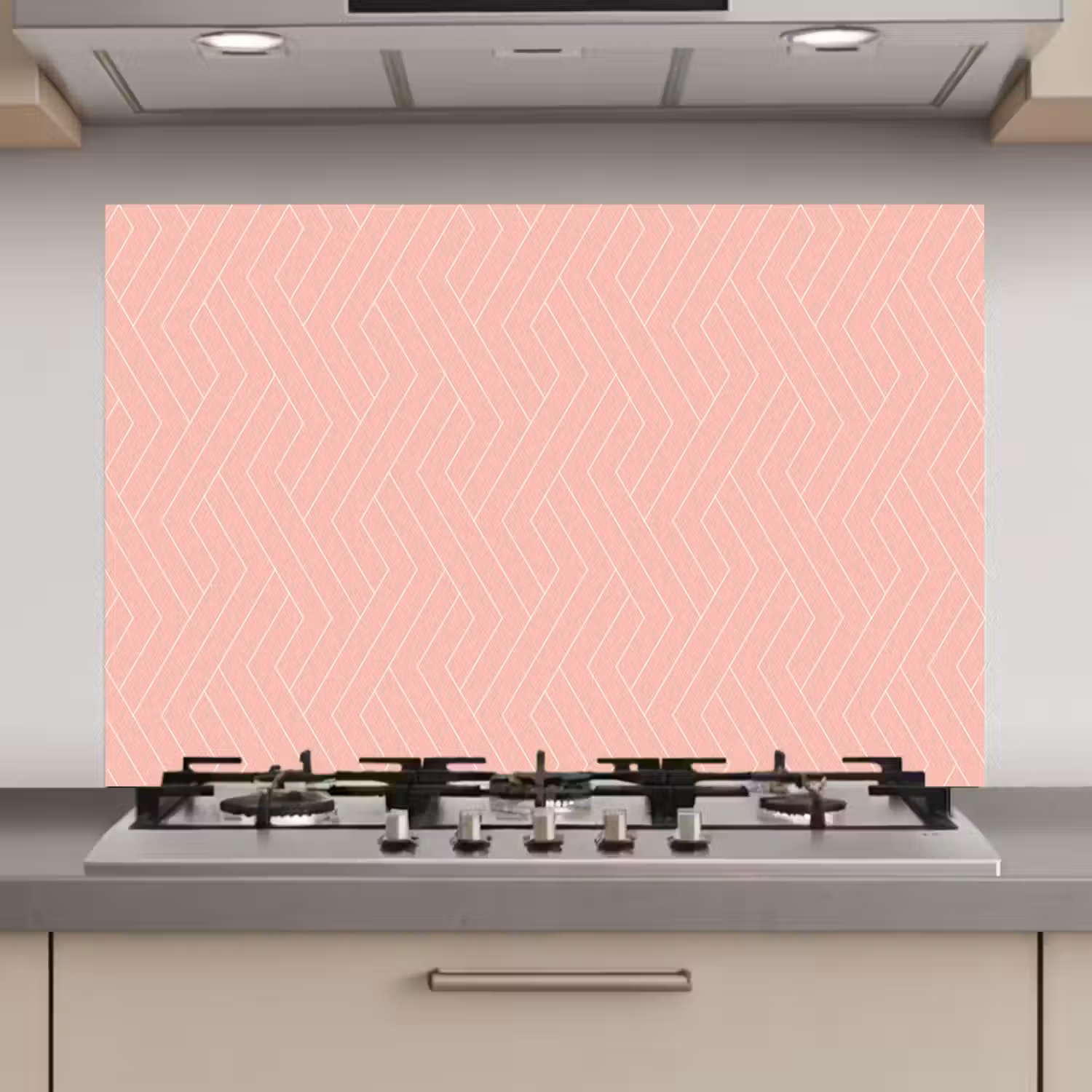 Zalmroze - Strepen - Patroon keuken achterwand spatscherm klein 900 -3d_website