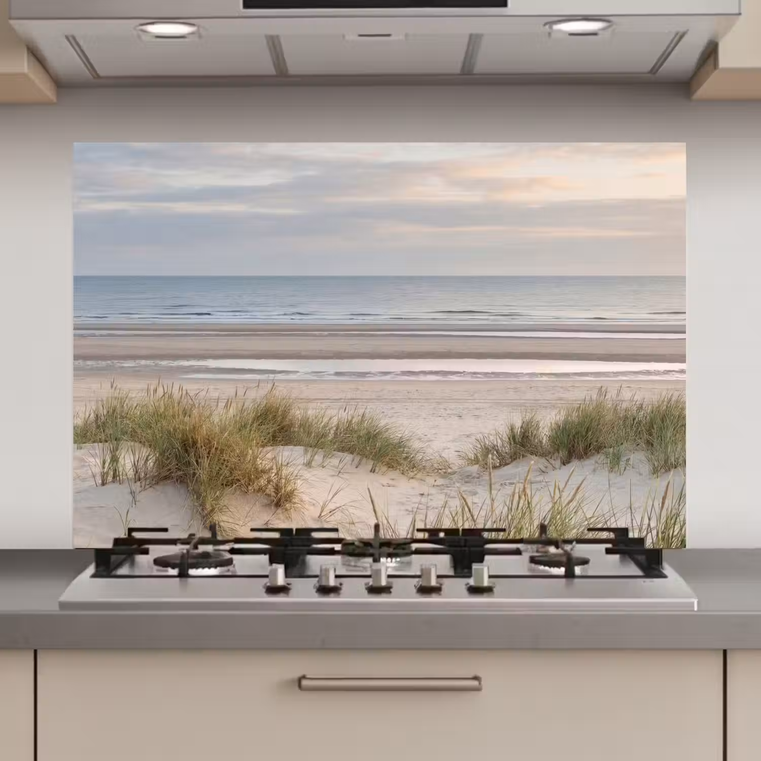 Zandstrand - Bewolkt - Duinen keuken achterwand spatscherm klein -3d_website