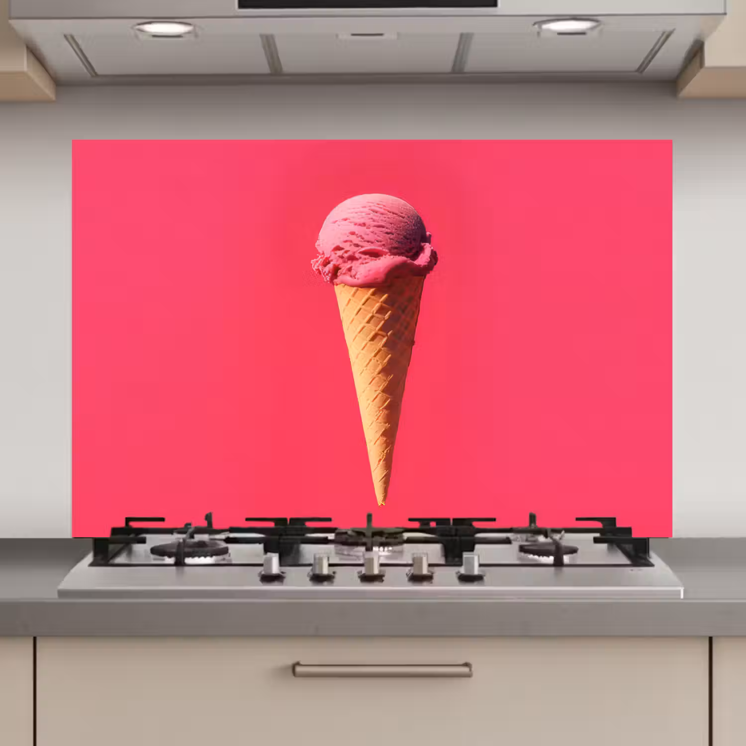 Schepijs - Roze - Hoorntje keuken achterwand spatscherm klein -3d_website