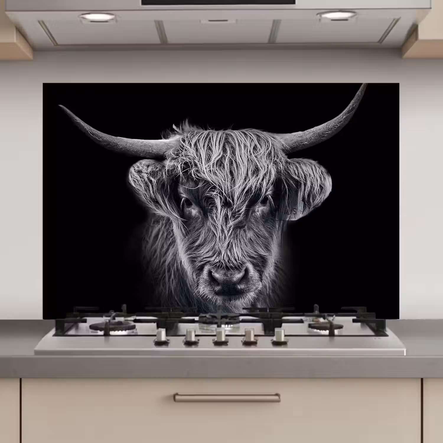 Schotse hooglander - Zwart - Koe - Dieren keuken achterwand spatscherm klein -3d_website