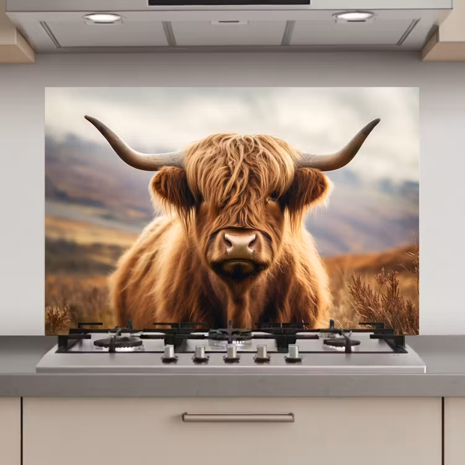 Schotse hooglander - Landschap - Dier keuken achterwand spatscherm klein -3d_website