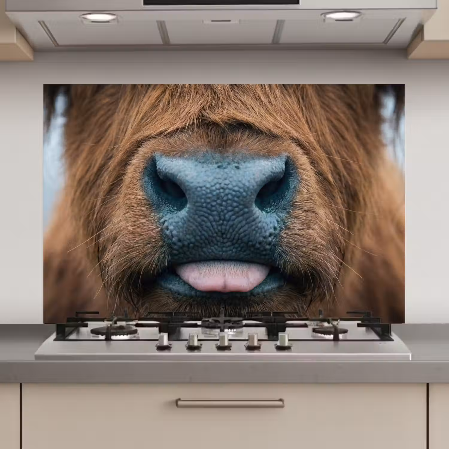 Schotse hooglander - Neus - Bruin keuken achterwand spatscherm klein -3d_website