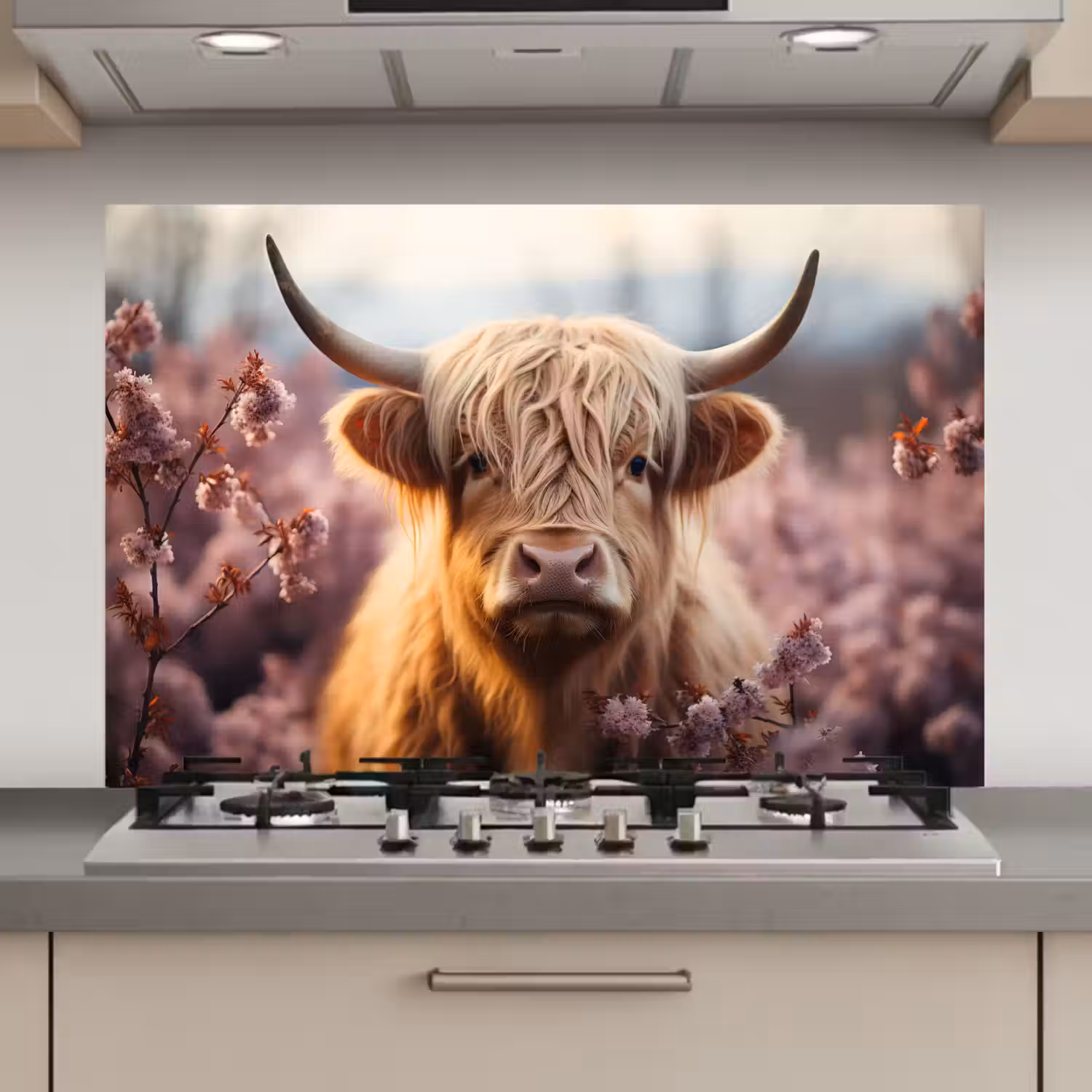 Schotse hooglander - Lente - Hooglanden keuken achterwand spatscherm klein -3d_website