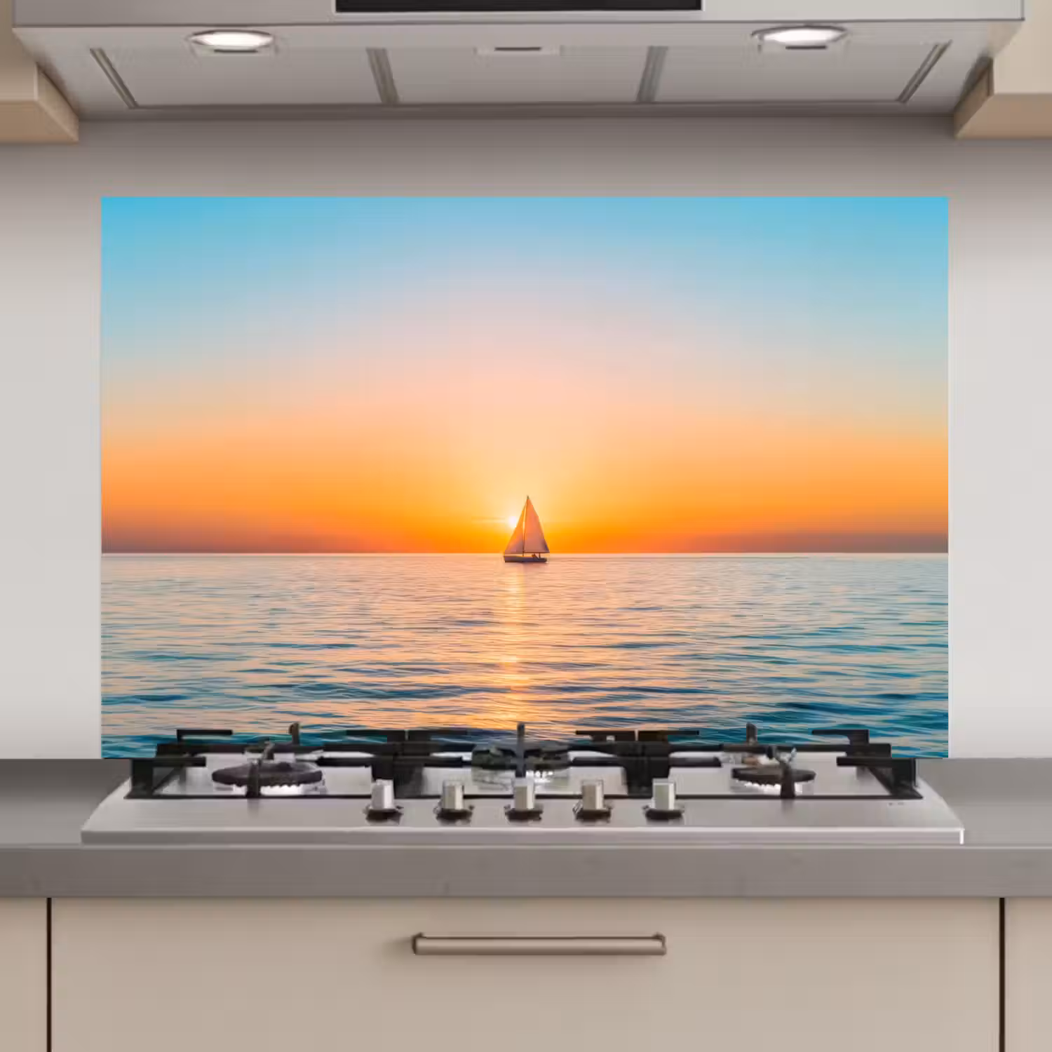 Zee - Zeilboot - Zonsondergang keuken achterwand spatscherm klein -3d_website