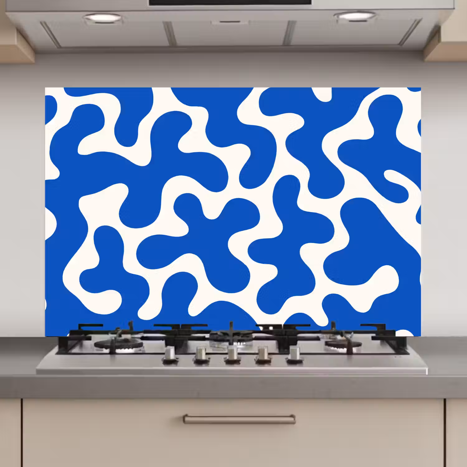 Vormen - Abstract - Blauw - Golven keuken achterwand spatscherm klein -3d_website