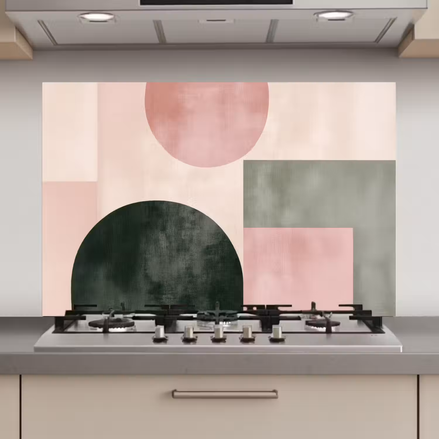 Vormen - Abstract - Cirkel - Zwart keuken achterwand spatscherm klein -3d_website