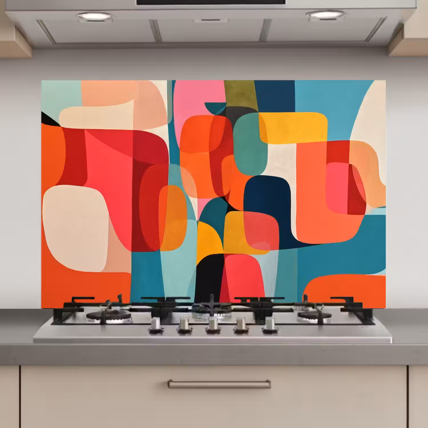 Vormen - Kleurrijk - Abstract - Vlakken keuken achterwand spatscherm klein -3d_website