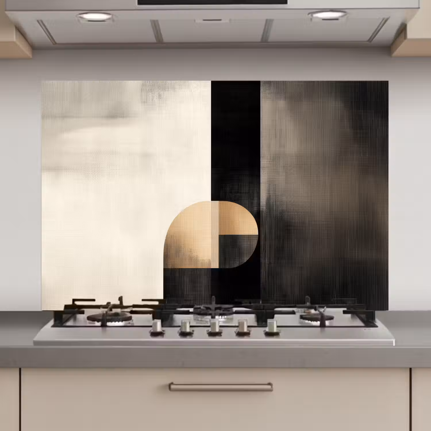 Vormen - Modern - Zwart keuken achterwand spatscherm klein -3d_website