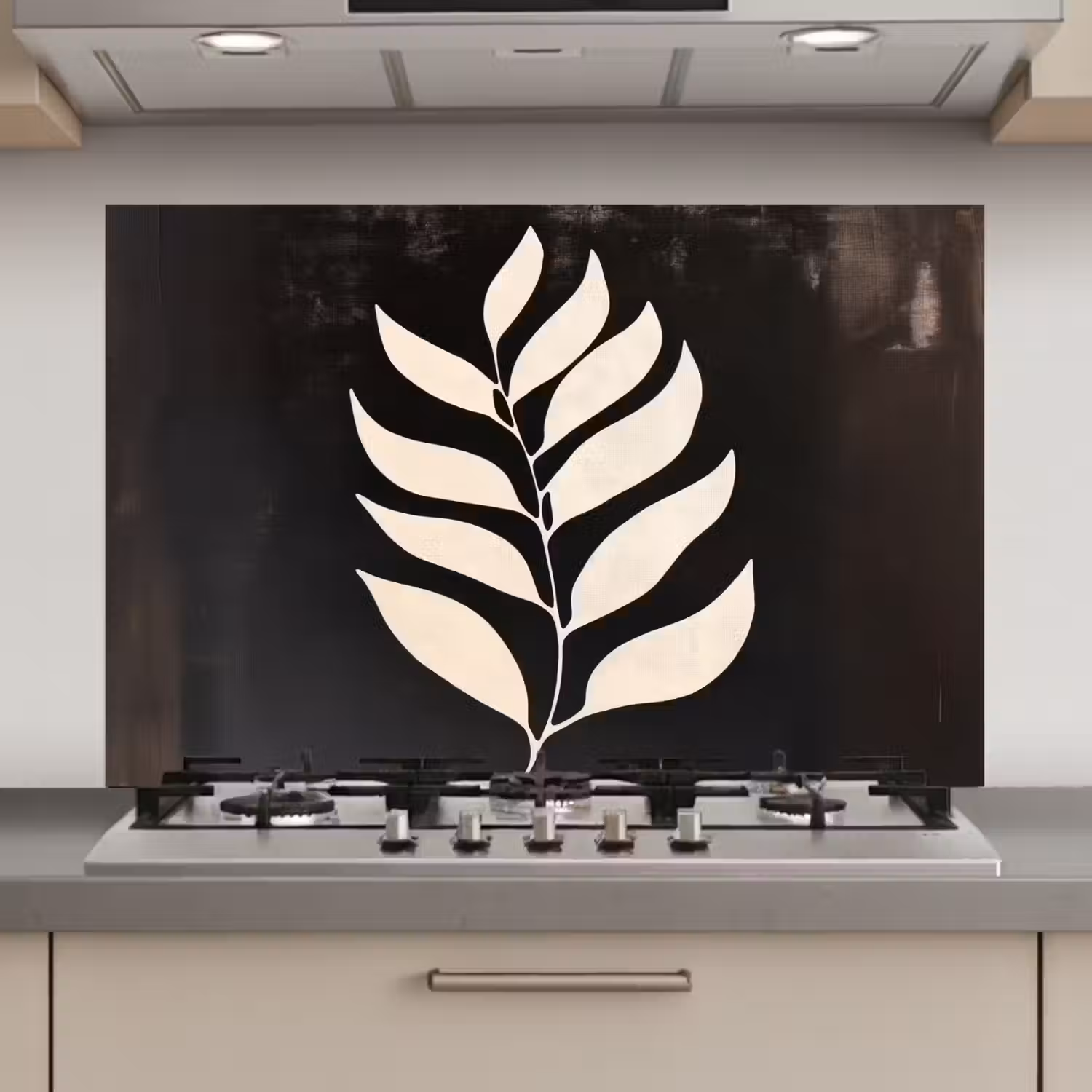 Blad - Wit - Minimalistisch keuken achterwand spatscherm klein -3d_website
