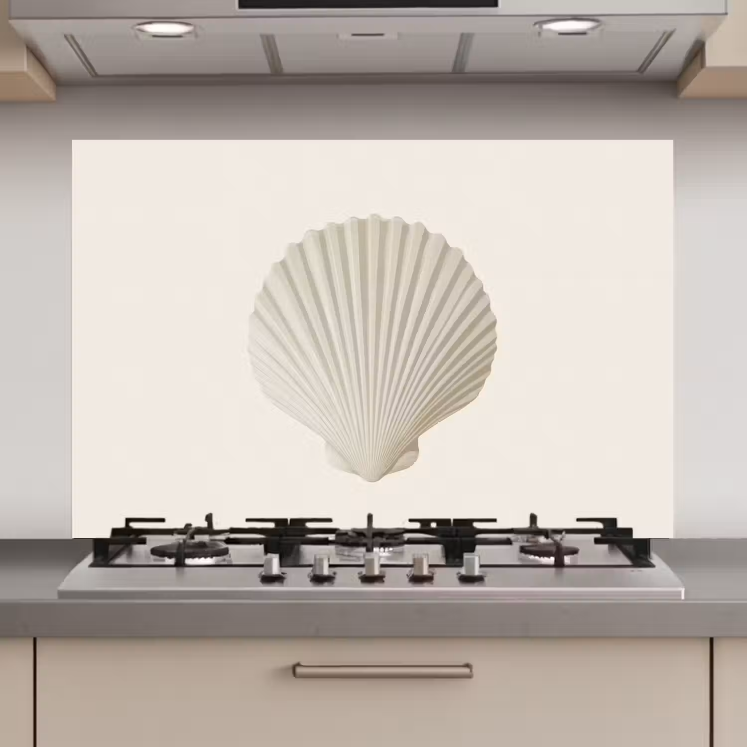 Schelp - Minimalistisch - Wit keuken achterwand spatscherm klein -3d_website
