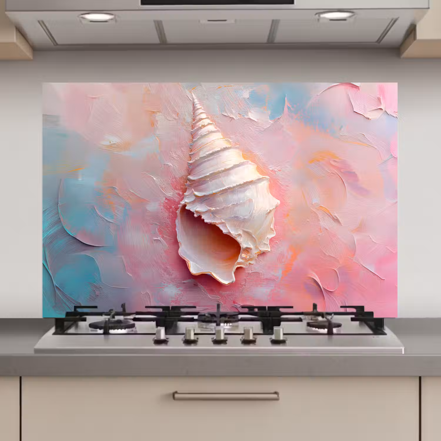 Schelp - Pastel - Pink keuken achterwand spatscherm klein -3d_website