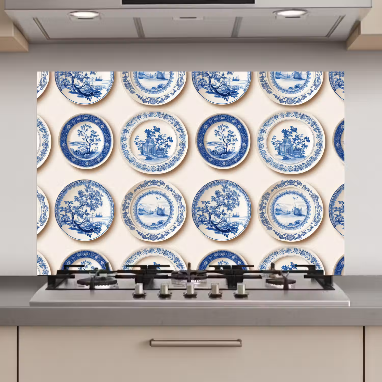 Borden - Bomen - Planten - Blauw keuken achterwand spatscherm klein 900 -3d_website