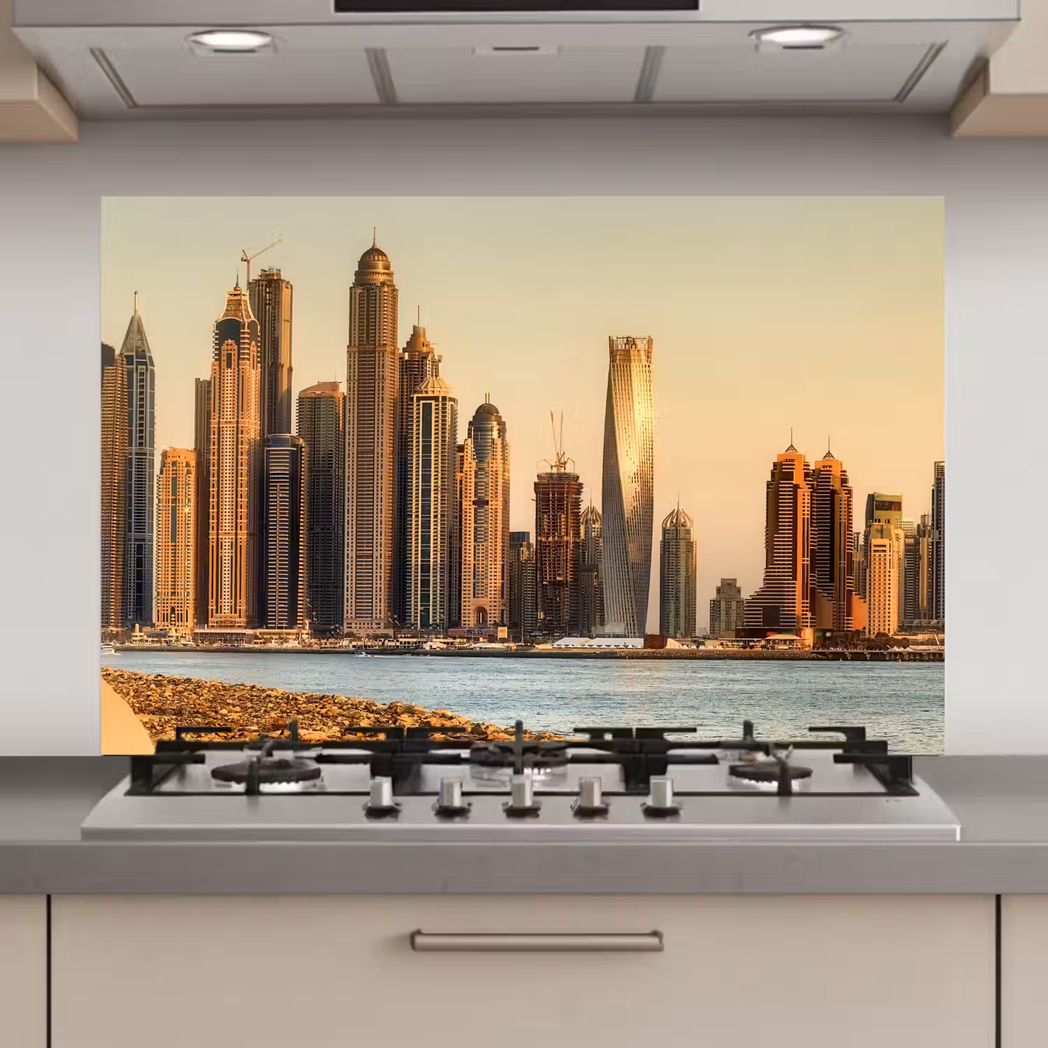 Skyline - Kanaal - Wolkenkrabbers keuken achterwand spatscherm klein -3d_website