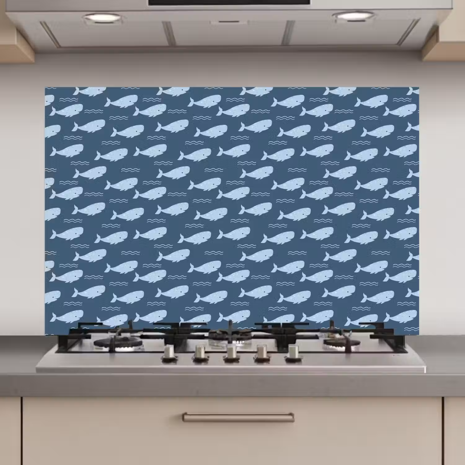 Klein - Oceaan - Golven - Blauw keuken achterwand spatscherm klein 900 -3d_website