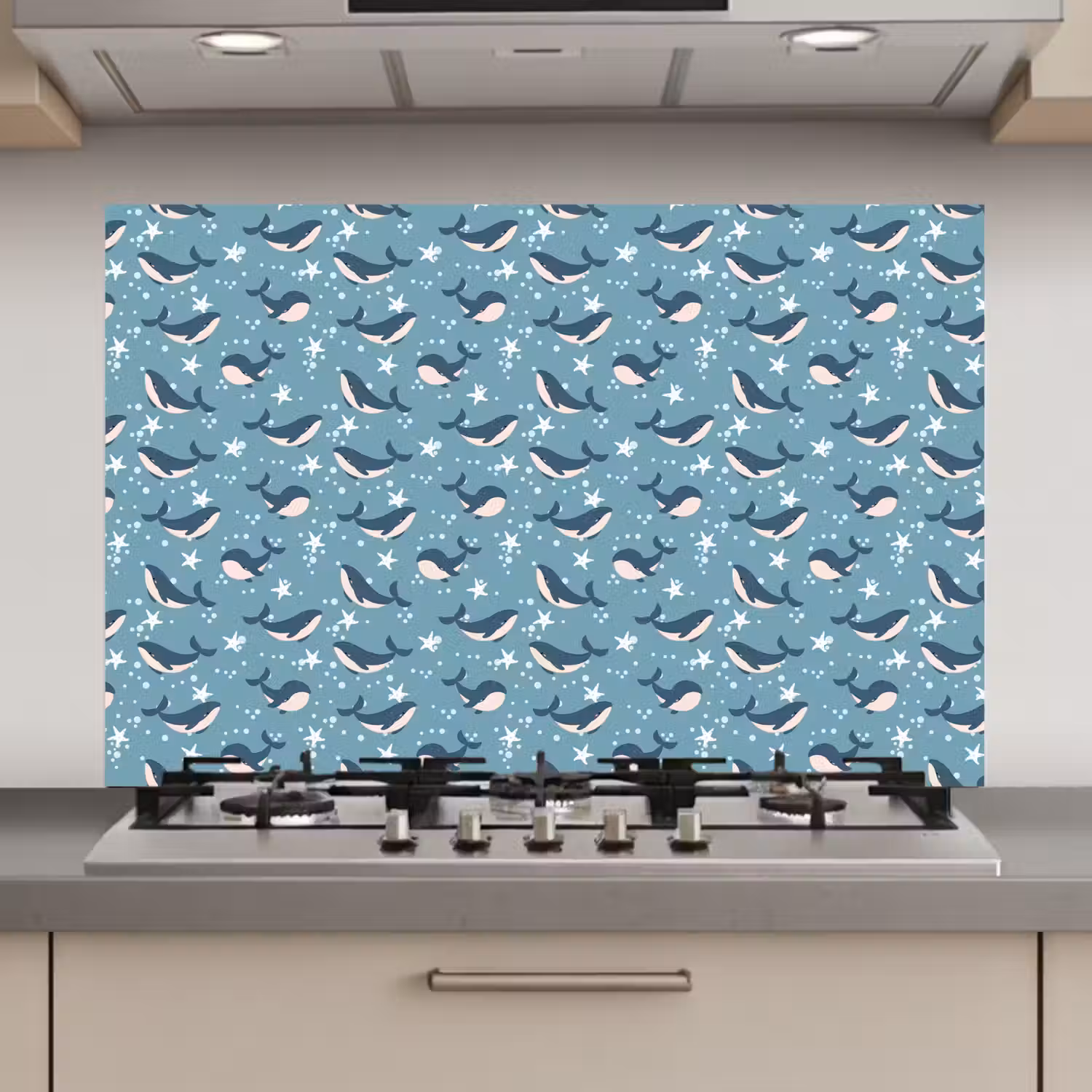 Klein - Oceaan - Walvis - Zeester keuken achterwand spatscherm klein 900 -3d_website