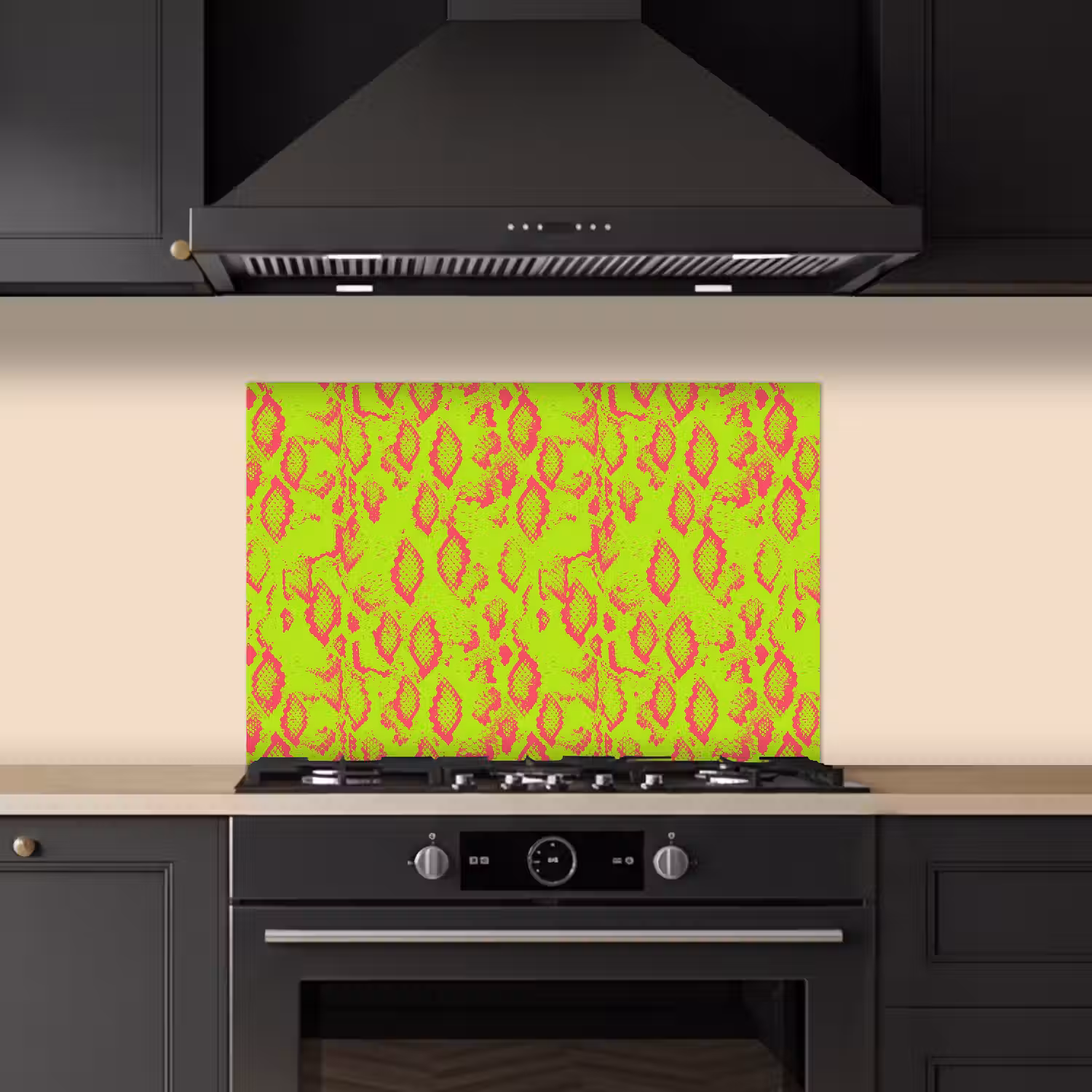 Slang - Neon - Groen - Roze keuken achterwand spatscherm klein 900 -sfeer1