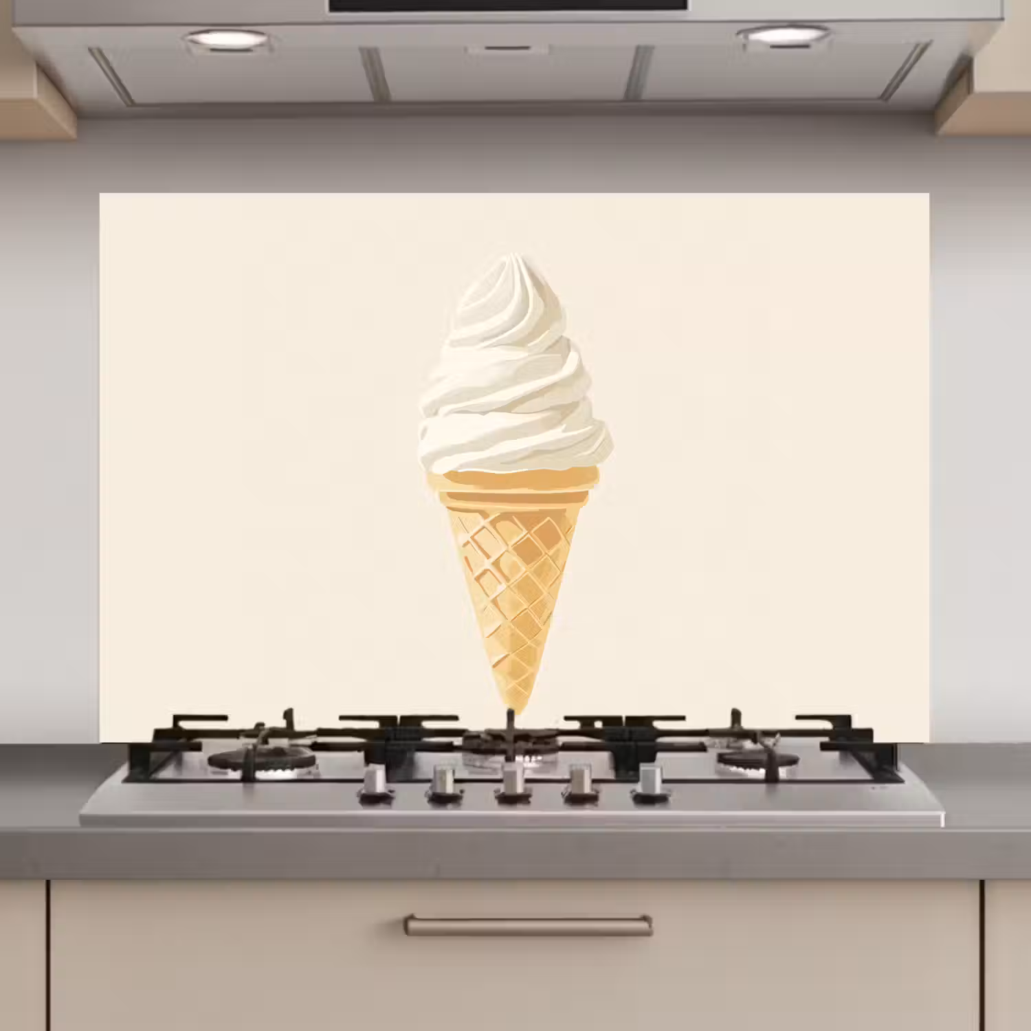 Softijs - Hoorntje - Wit keuken achterwand spatscherm klein -3d_website