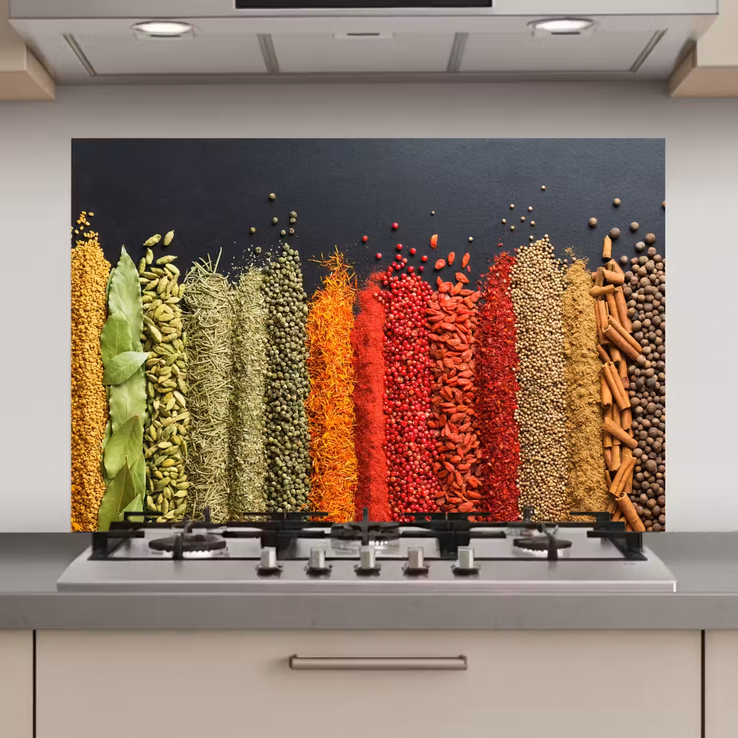 Specerijen - Kruiden - Banen - Regenboog keuken achterwand spatscherm klein -3d_website