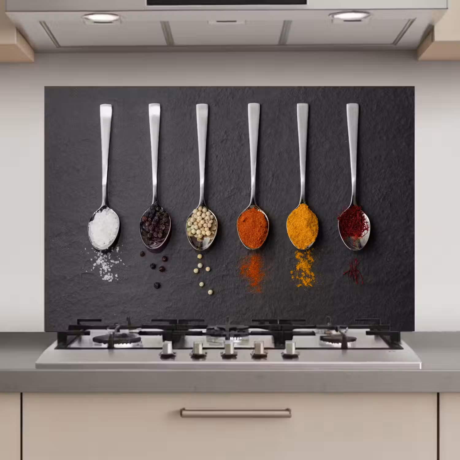 Specerijen - Lepels - Tafel - Rustiek - Kruiden keuken achterwand spatscherm klein -3d_website