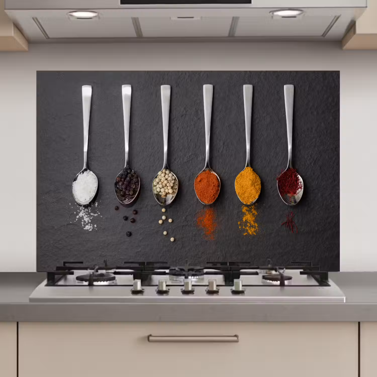 Specerijen - Lepels - Tafel - Rustiek - Kruiden keuken achterwand spatscherm klein -3d_website