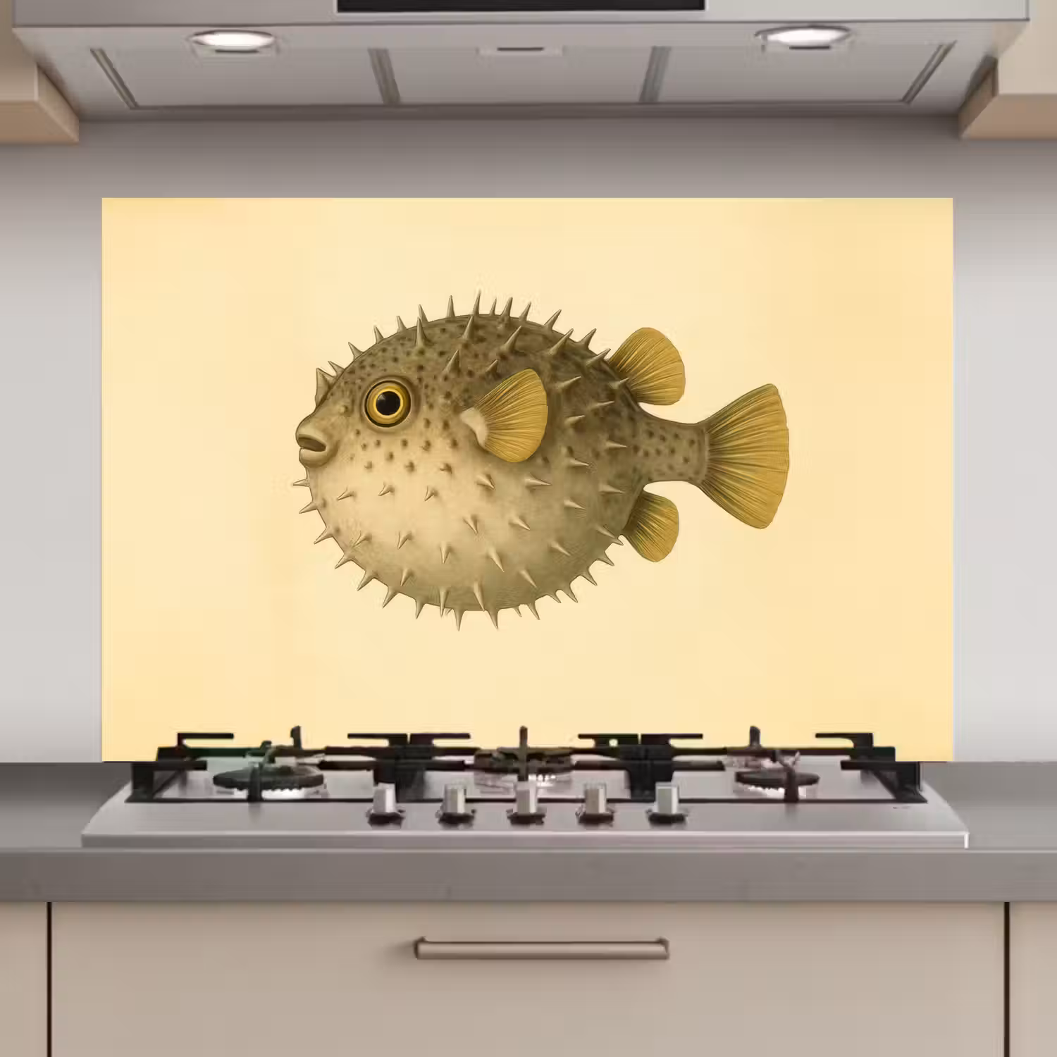 Stekels - Vis - Opgeblazen - Bruin keuken achterwand spatscherm klein -3d_website