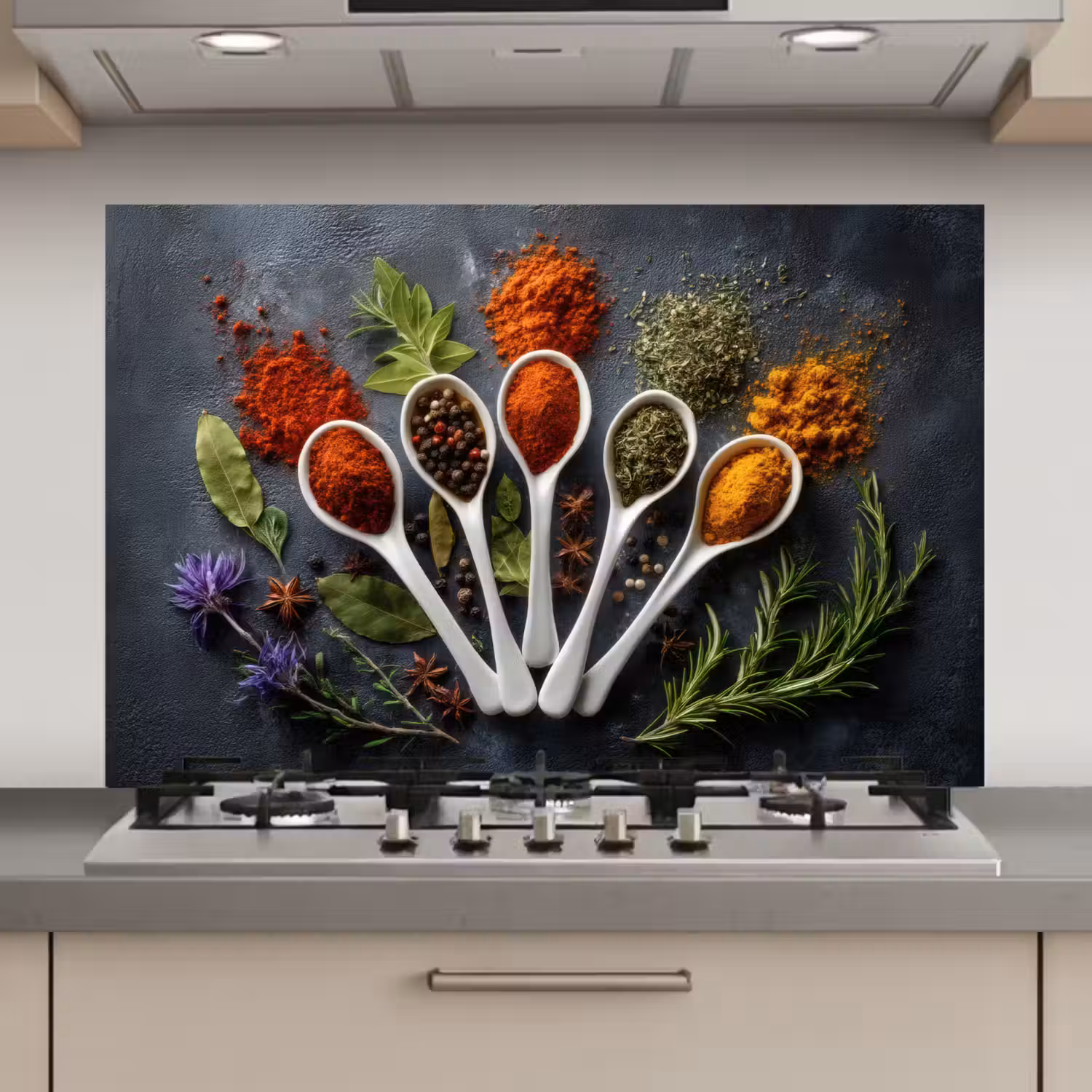 Lepels - Wit - Poeder - Kruiden keuken achterwand spatscherm klein -3d_website