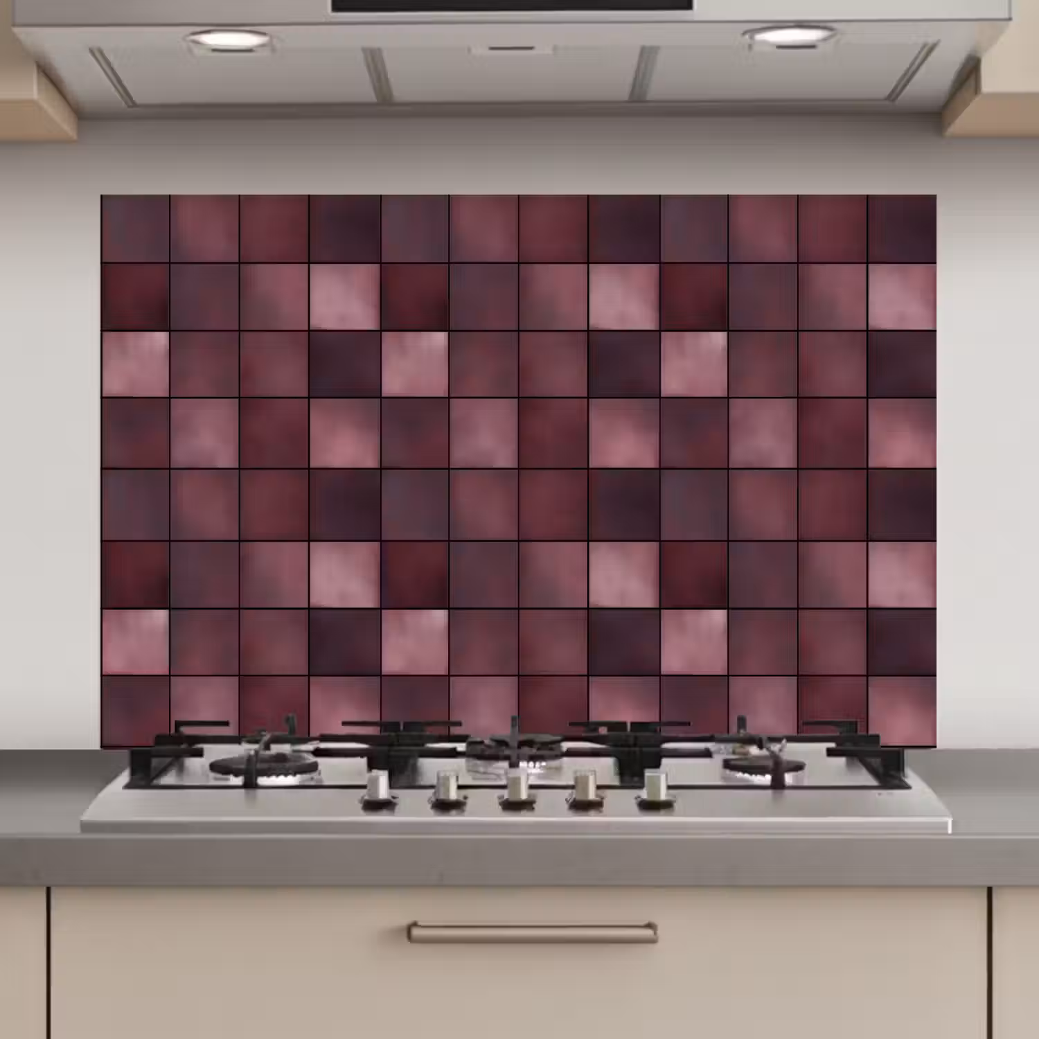 Vierkant - Tegel - Patroon - Paars keuken achterwand spatscherm klein 900 -3d_website
