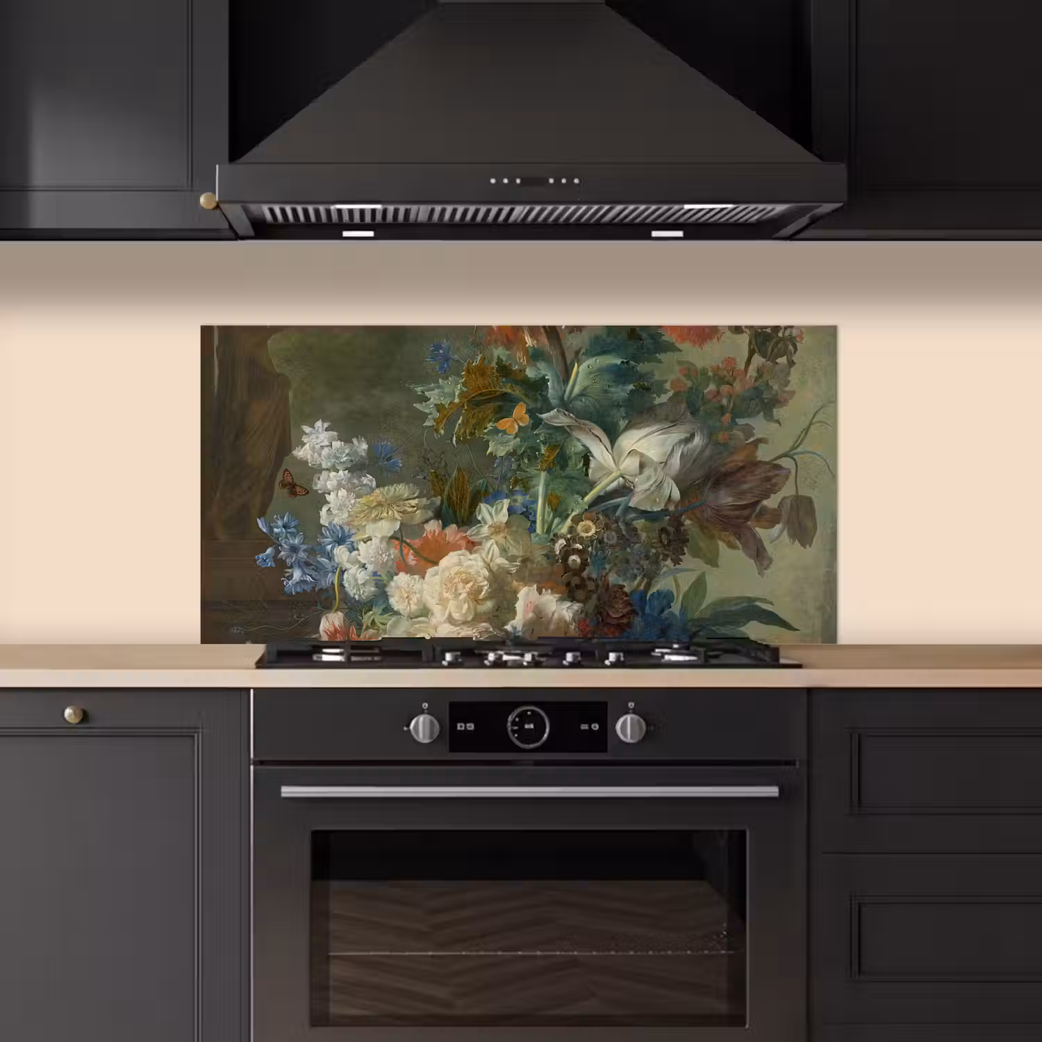 Stilleven met bloemen - Schilderij van Jan van Huysum keuken achterwand spatscherm middel -sfeer1