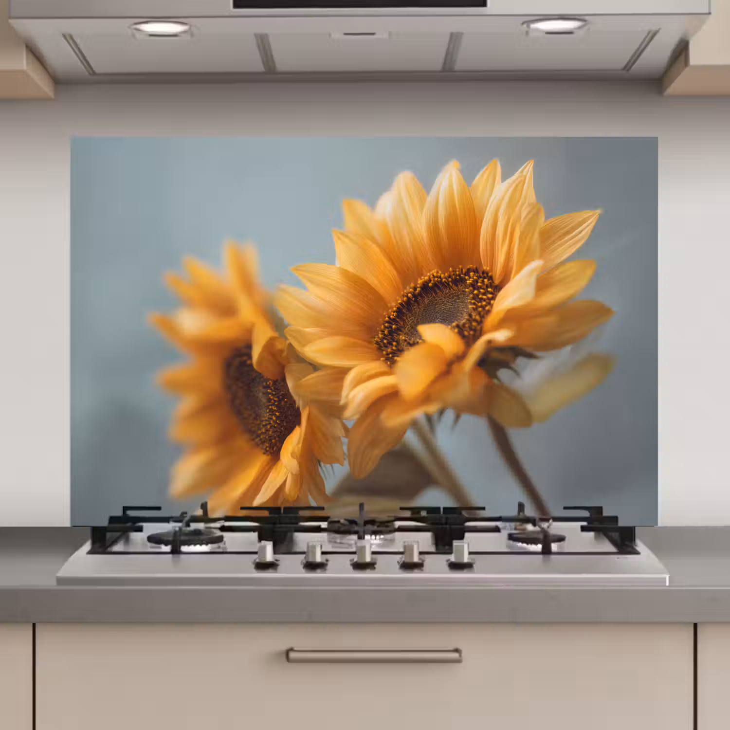 Zonnebloemen - Geel - Wazig keuken achterwand spatscherm klein -3d_website