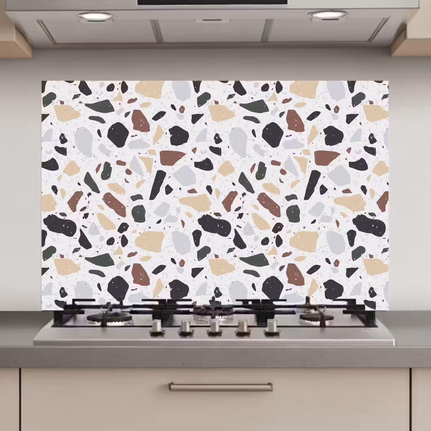 Terrazzo - Patroon - Kleurrijk - Klei keuken achterwand spatscherm klein 900 -3d_website