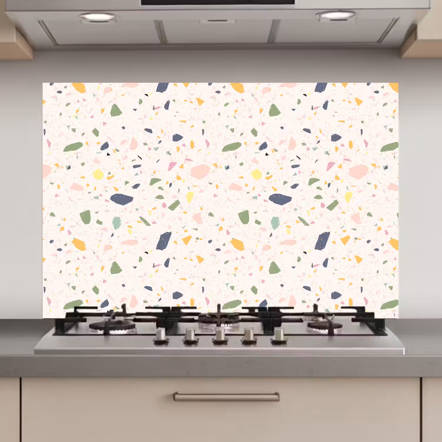 Terrazzo - Patroon - Kleurrijk - Festival keuken achterwand spatscherm klein 900 -3d_website