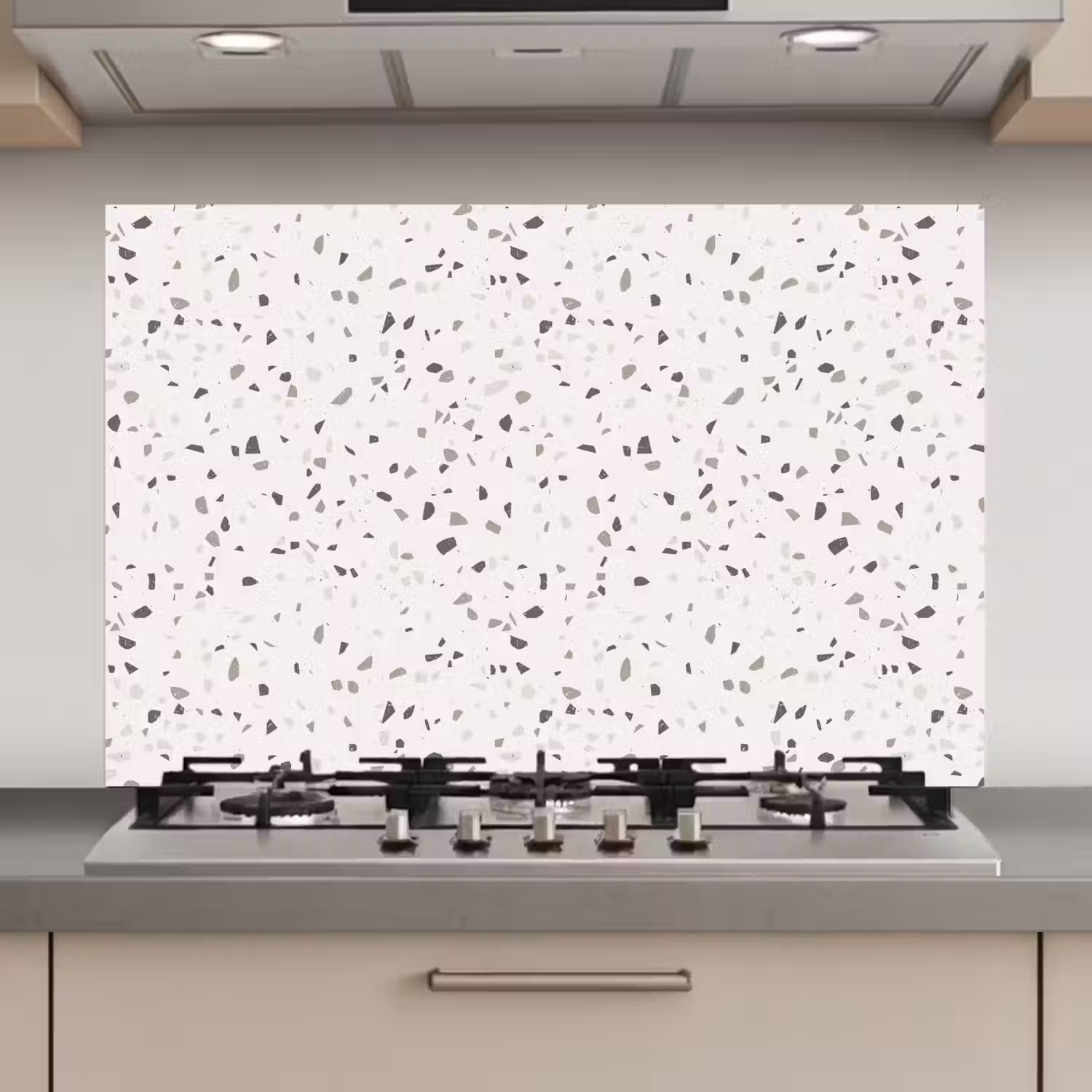 Terrazzo - Patroon - Créme keuken achterwand spatscherm klein 900 -3d_website