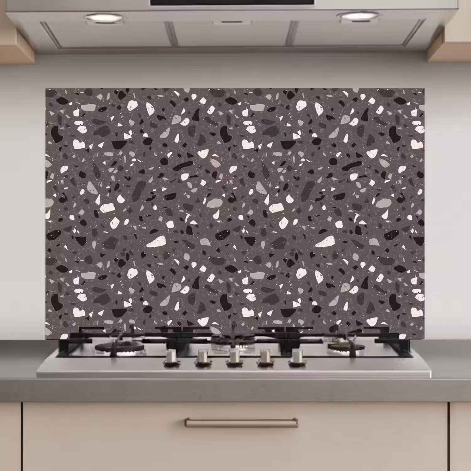 Terrazzo - Patroon - Grijs keuken achterwand spatscherm klein 900 -3d_website