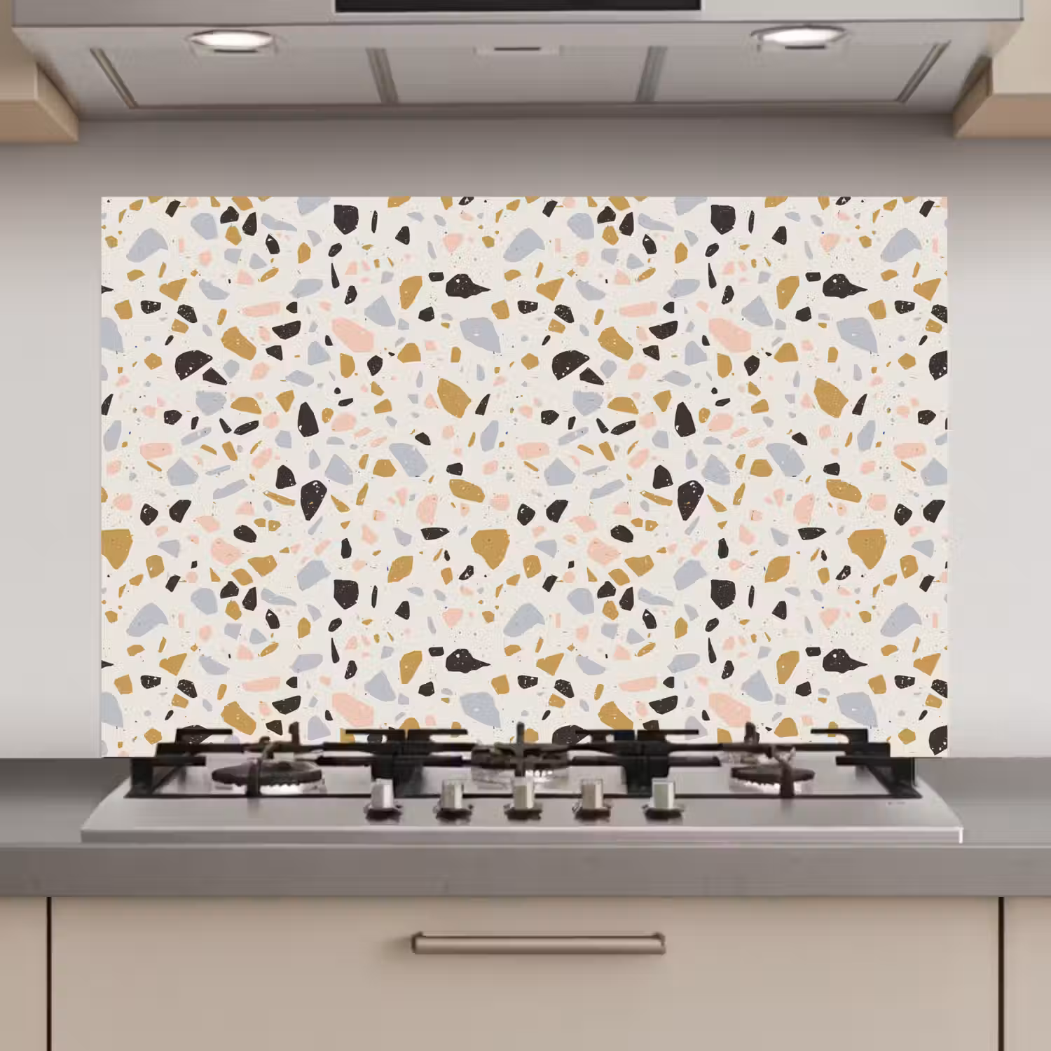 Terrazzo - Patroon - Neutraal - Zacht - Multi keuken achterwand spatscherm klein 900 -3d_website