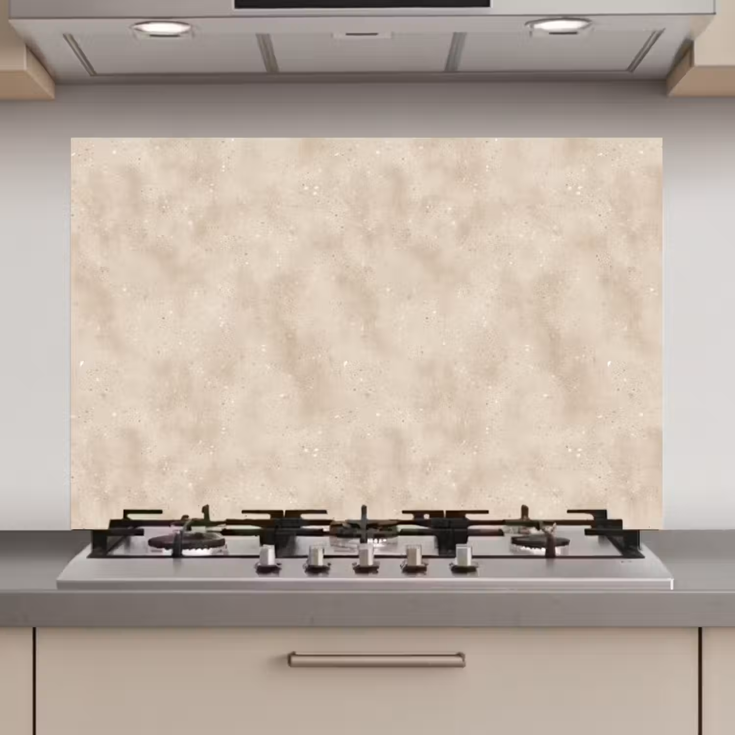 Structuur - Spikkels - Beige keuken achterwand spatscherm klein 900 -3d_website
