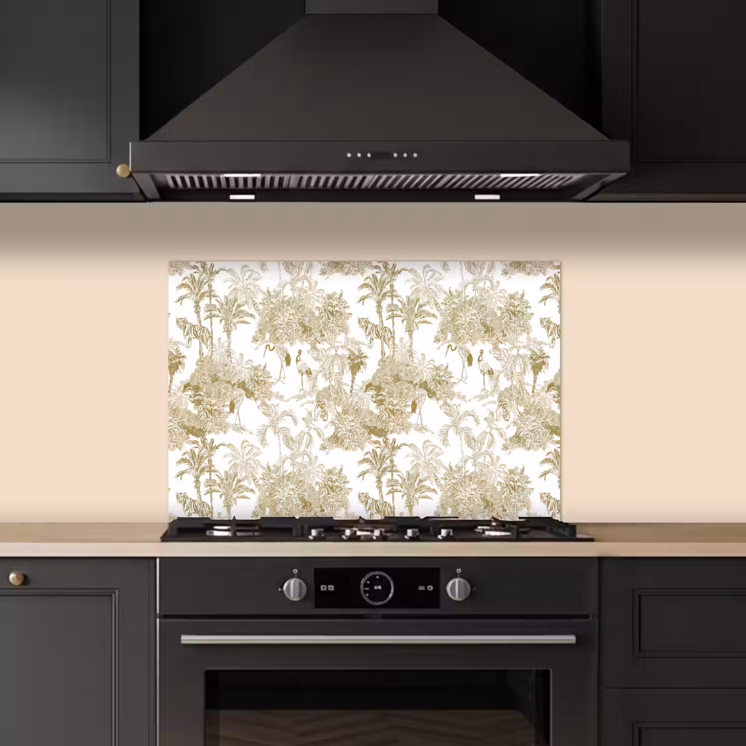 Tijger - Jungle - Vogel - Beige keuken achterwand spatscherm klein 900 -sfeer1