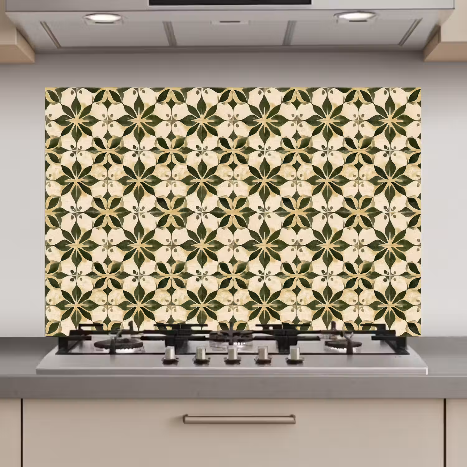 Tegel - Dessin - Groen keuken achterwand spatscherm klein 900 -3d_website