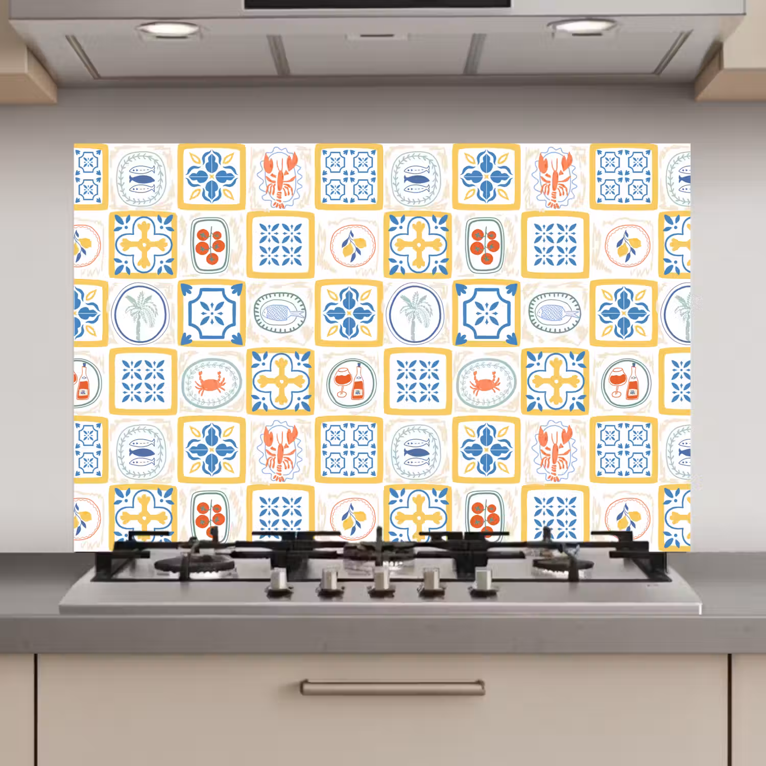 Zee - Sfeer - Mozaïek - Vis keuken achterwand spatscherm klein 900 -3d_website